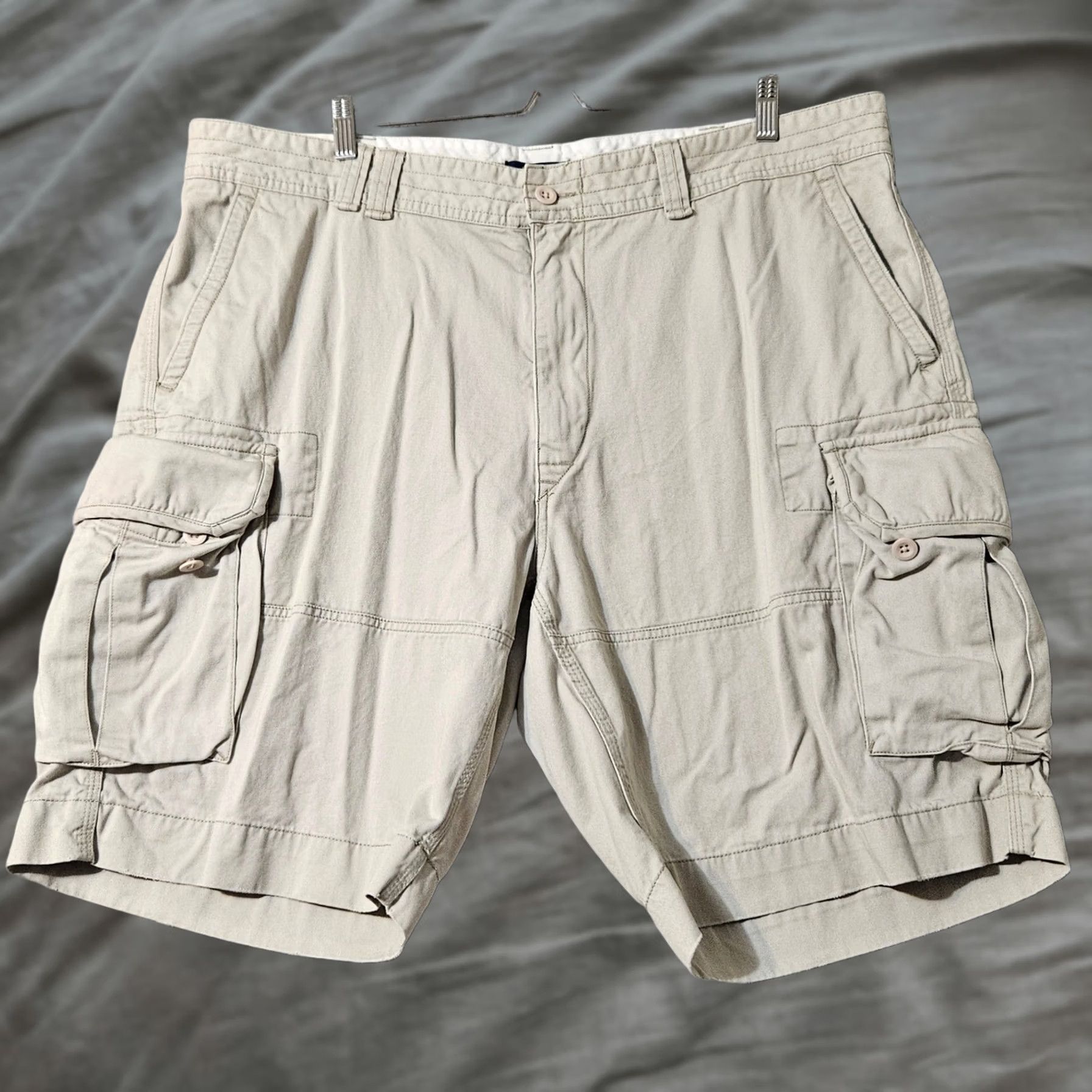 Polo Ralph Lauren Polo Ralph Lauren Cargo Shorts Mens 42 Tan Military Paratrooper Heavy Y2K 10" Size US XL / EU 56 / 4 - 1 Thumbnail