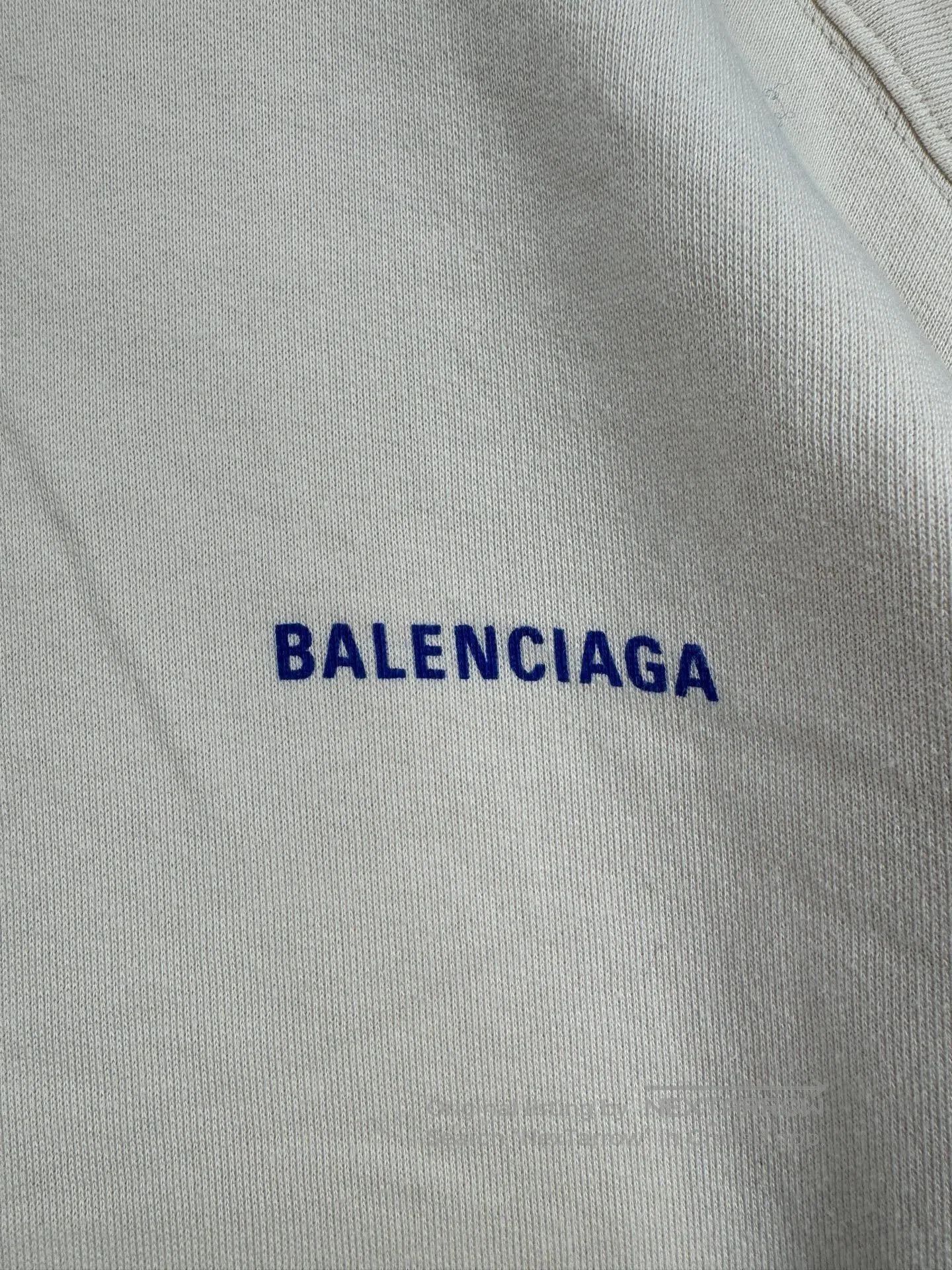 Balenciaga balenciaga cream logo hoodie with blue text. Size US XS / EU 42 / 0 - 5 Thumbnail