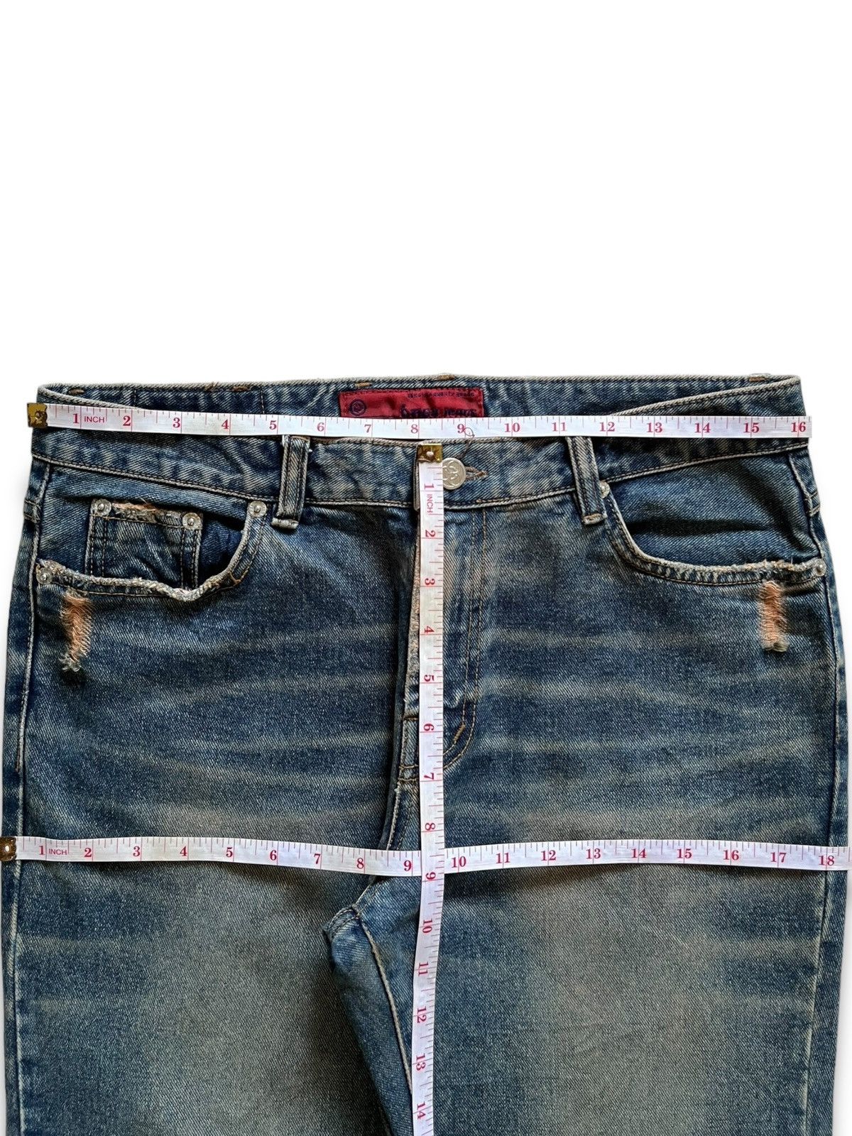 Japanese Brand SALES 🔥 Vintage Japanese Brand Rusty Wash Rip Loose Jeans Size US 32 / EU 48 - 10 Thumbnail