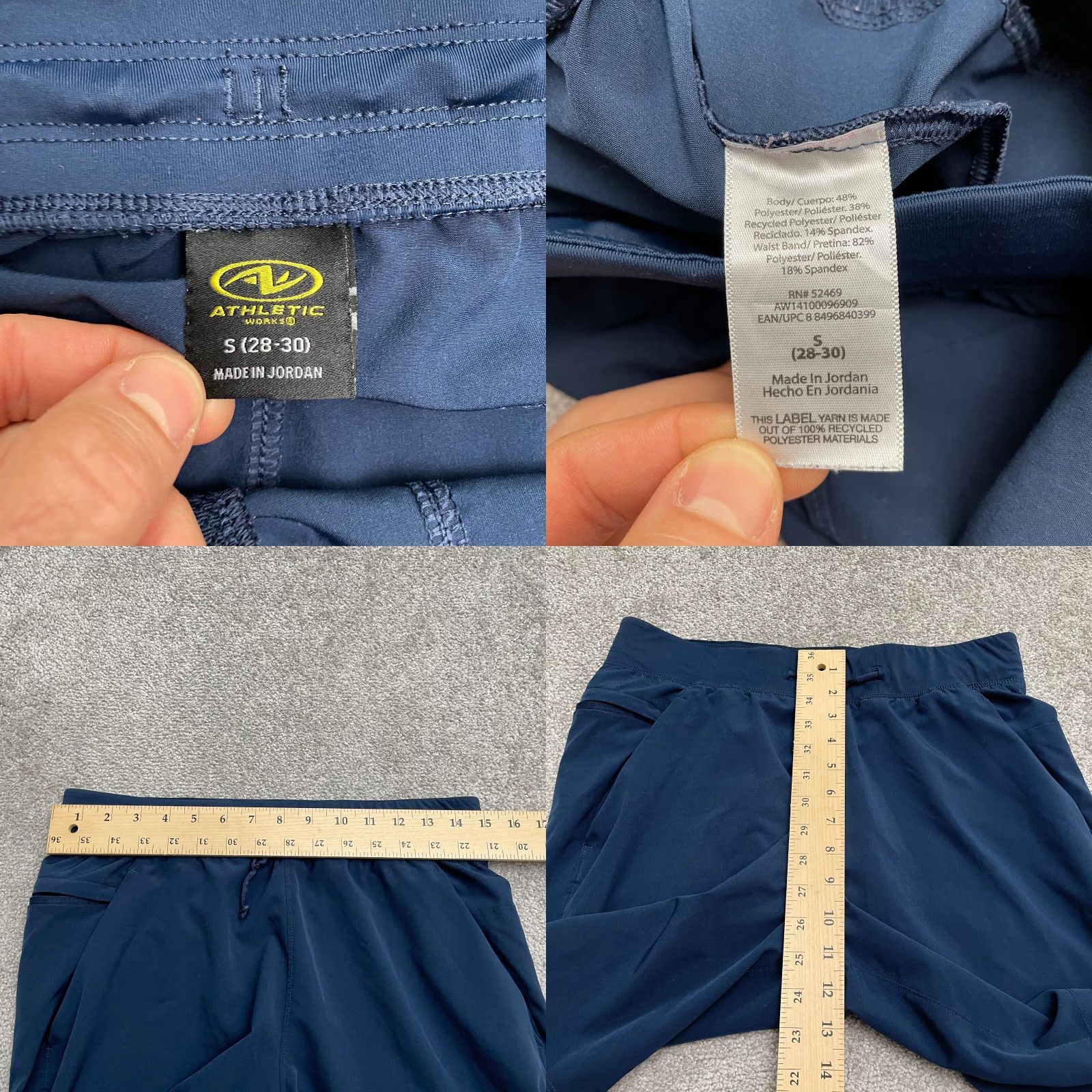 Athletic Works Athletic Works Dri-Works Active Shorts Womens Small Navy Blue Zip Pocket Stretch Size 28" / US 6 / IT 42 - 8 Thumbnail
