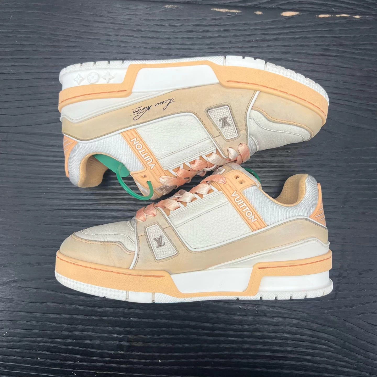 Louis Vuitton LV Trainer Orange/White 36.5 Size US 6 / IT 36 - 3 Thumbnail
