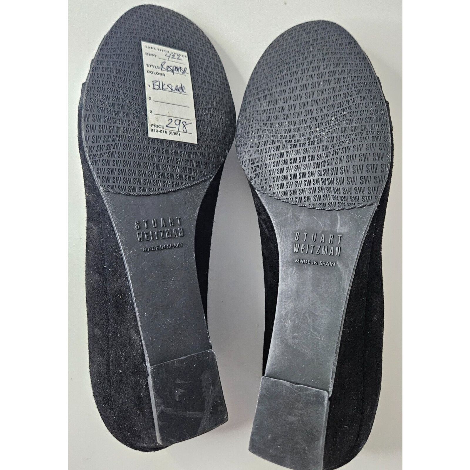 Stuart Weitzman Stuart Weitzman Perforated Black Suede Wedge Heels Size 6M Size US 5 / IT 35 - 7 Thumbnail