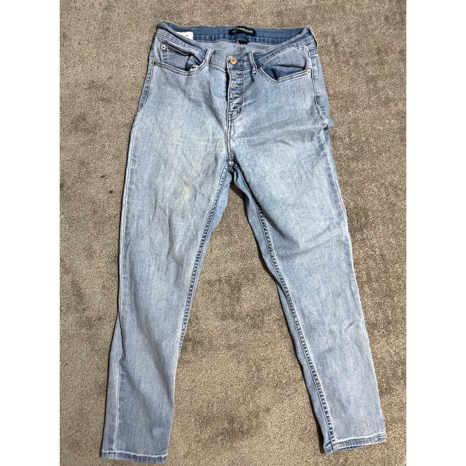 Calvin Klein VINTAGE Calvin Klein Skinny Jeans Women 10 Denim Ankle Casual Preppy Blue 2010s Size 32" / US 10 / IT 46 - 3 Thumbnail