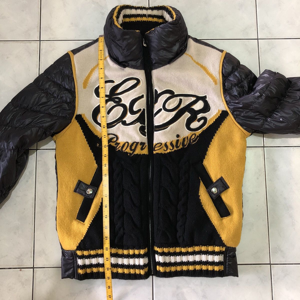 Japanese Brand Exr Progressive Zipper Up Knit Puffer Streetwear Winter MOTO Size US M / EU 48-50 / 2 - 25 Thumbnail