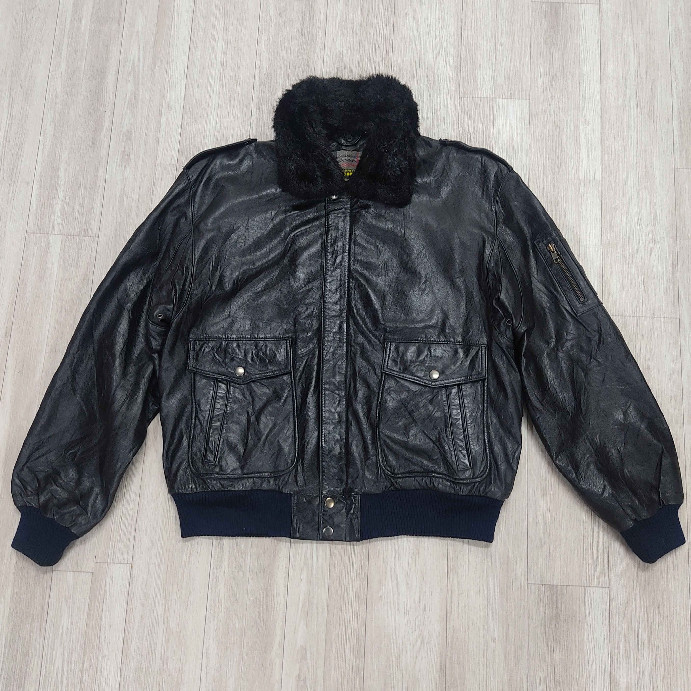 Genuine Leather US AIR FORCE Aviator Bomber Cowhide Leather Jacket Size US XL / EU 56 / 4 - 3 Thumbnail