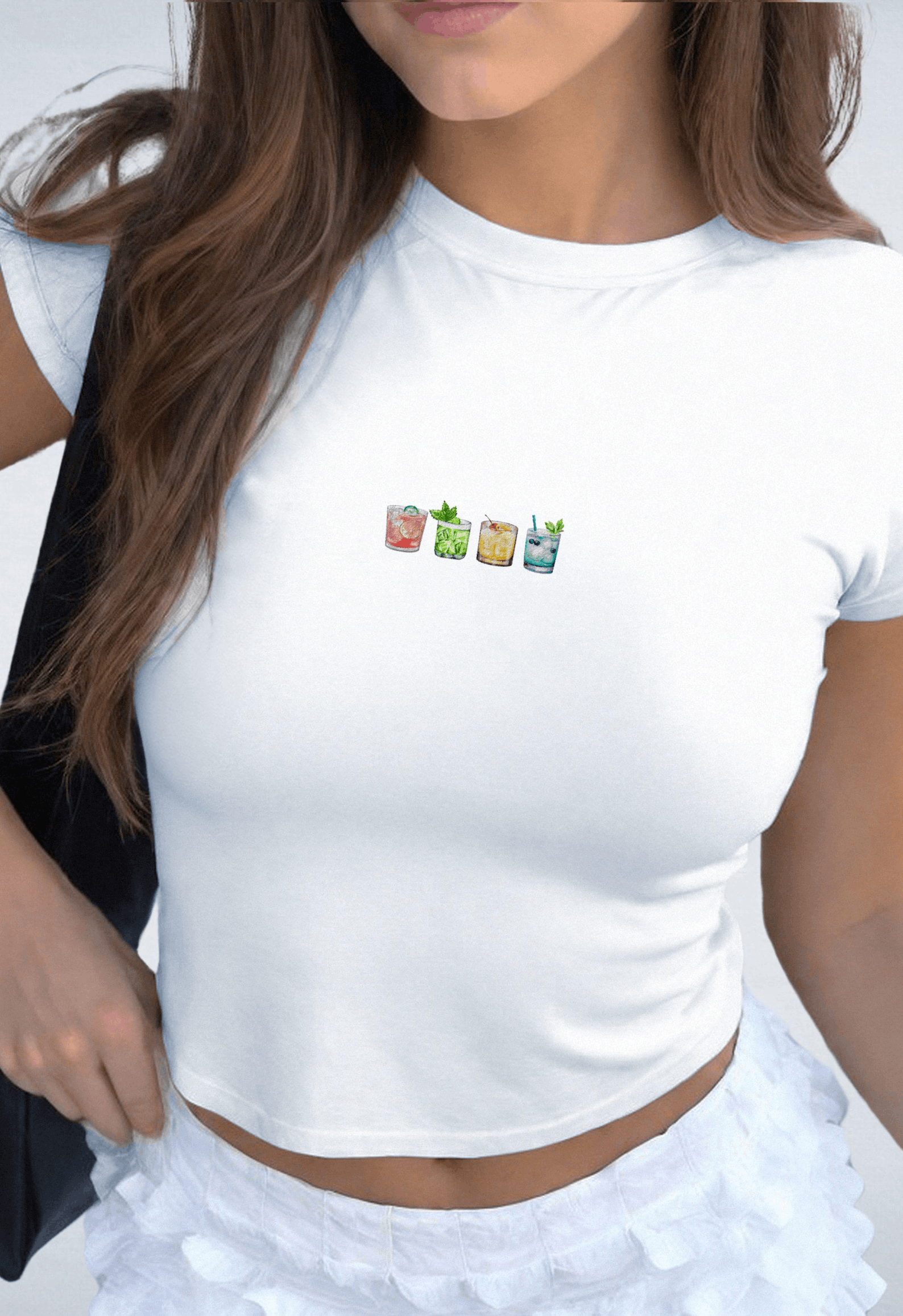 Other Cocktail Baby Tee – Y2K Semi Crop Top Size S / US 4 / IT 40 - 1 Thumbnail