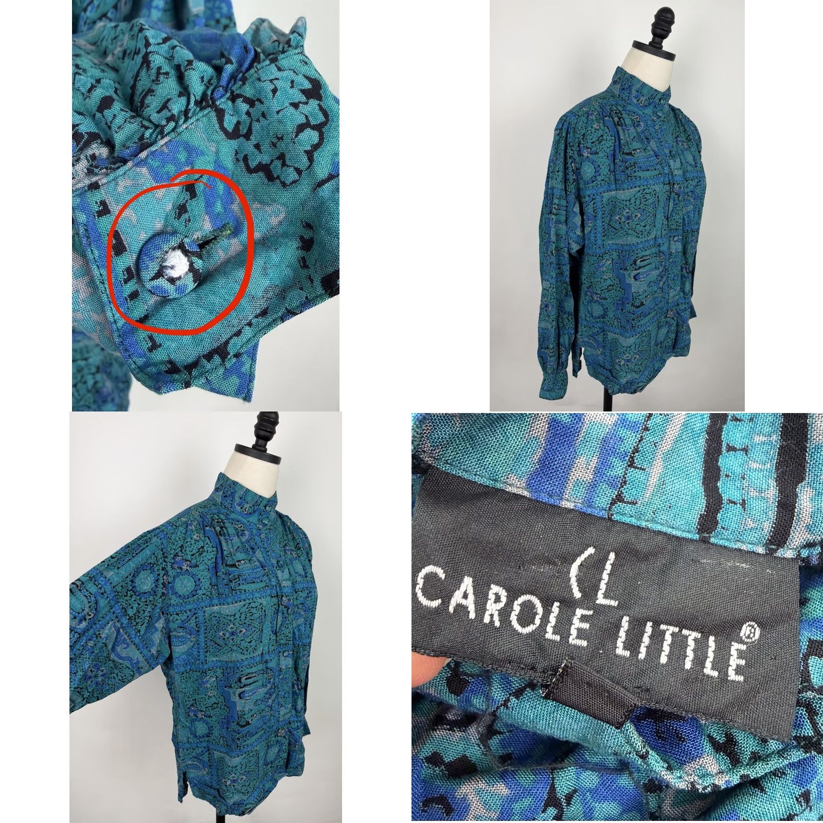 Vintage VINTAGE Carole Little Blouse Womens XS? No Size? - This is unclear; cannot add. Size M / US 6-8 / IT 42-44 - 9 Thumbnail