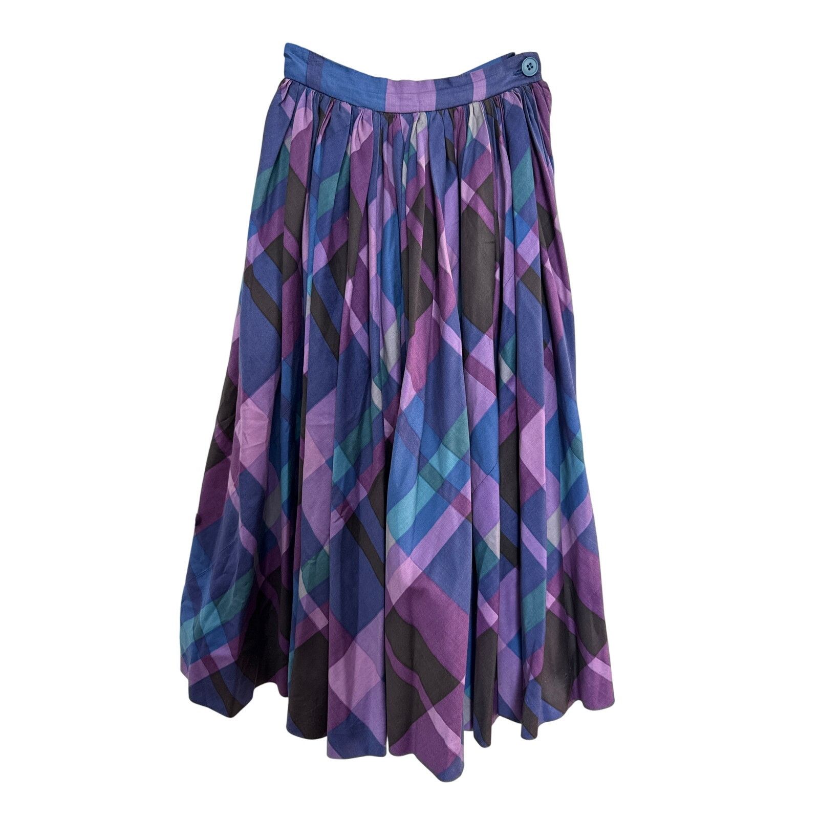Vintage Vtg 50's circle plaid skirt Modern Jr by Gale & Gale TABIT Size 22" - 1 Thumbnail