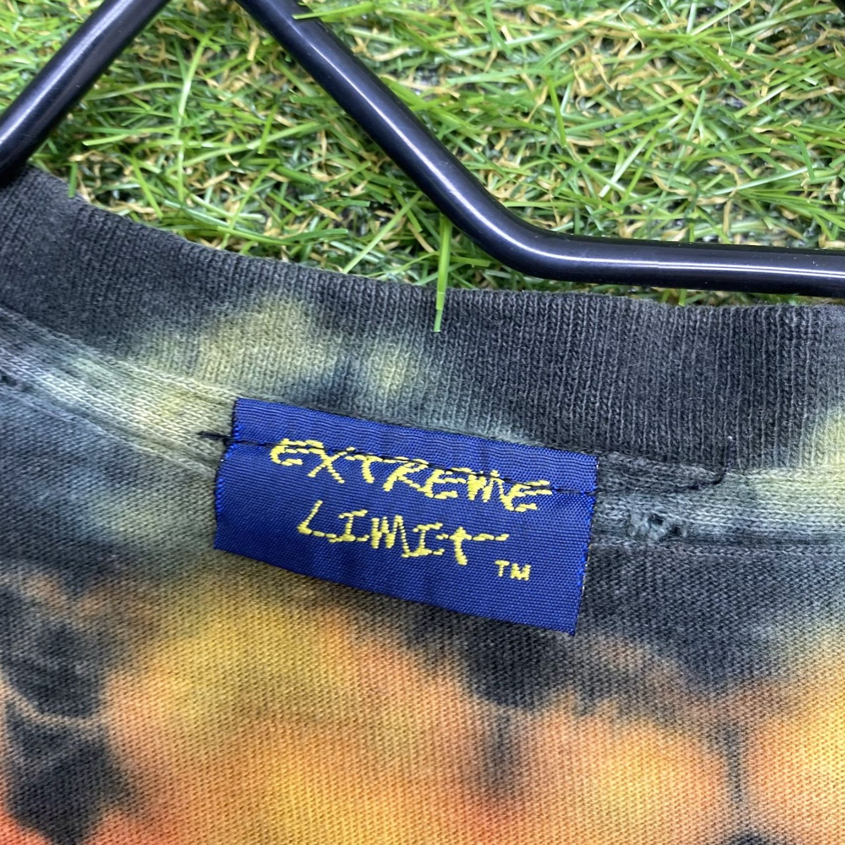 Vintage Extreme Limit Shirt Mens XL Tie Dye Long Sleeve Skull Flame Graphic Punk Rock Shirt Size US XL / EU 56 / 4 - 7 Thumbnail