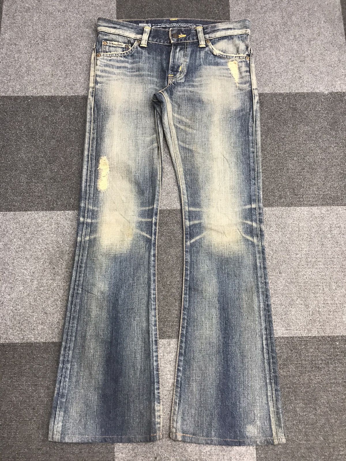 Edwin Bootcut🔥EDWIN Bootcut Distressed Jeans F12 Size 31" - 3 Thumbnail