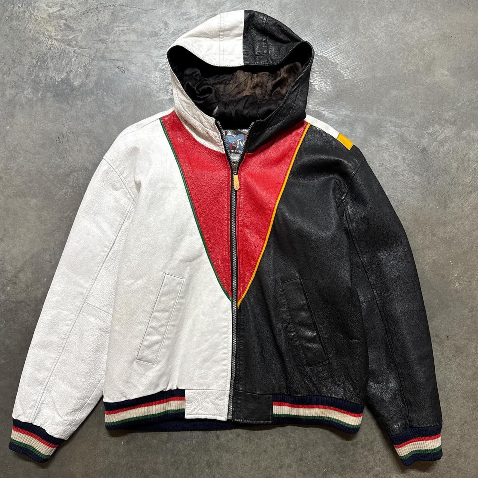 Vintage Vintage YO MTV RAPS Promo Hooded Rap HipHop Leather Jacket Size US M / EU 48-50 / 2 - 4 Thumbnail