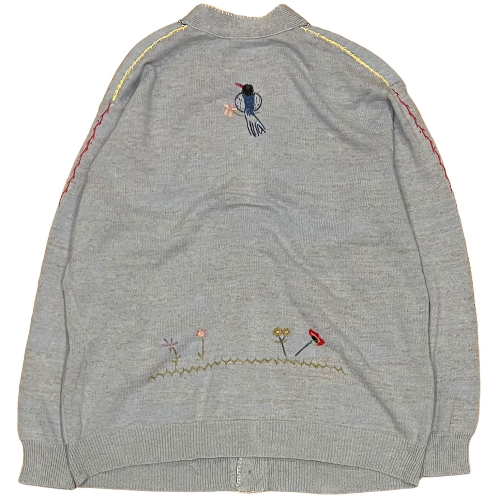 Kapital Kapital Knit x Chambray Cardigan (Magpie Embroidery) Size US S / EU 44-46 / 1 - 4 Thumbnail