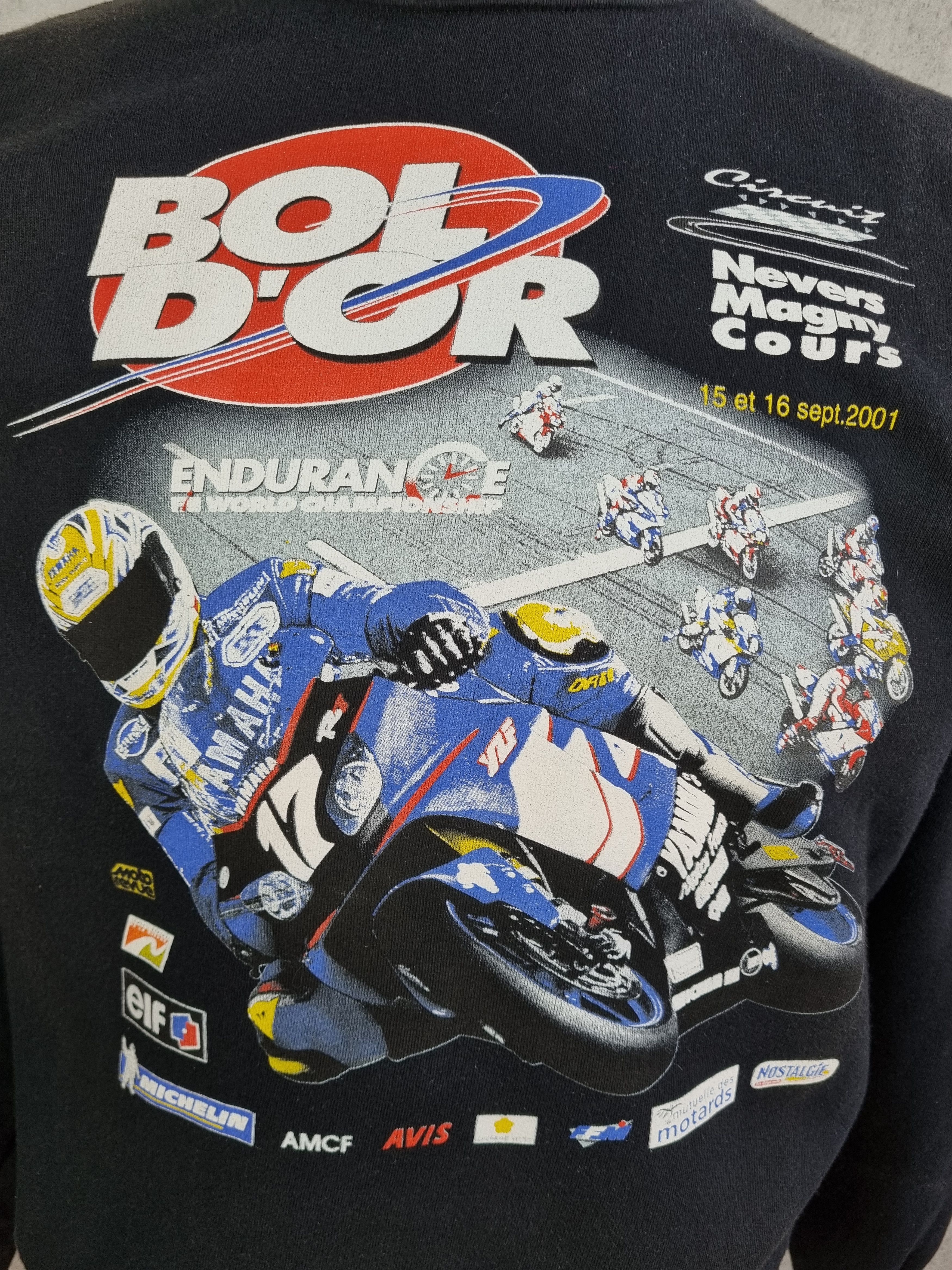 Vintage 90s Motorrad Big Print Bol Dor 2001 Size US L / EU 52-54 / 3 - 16 Thumbnail