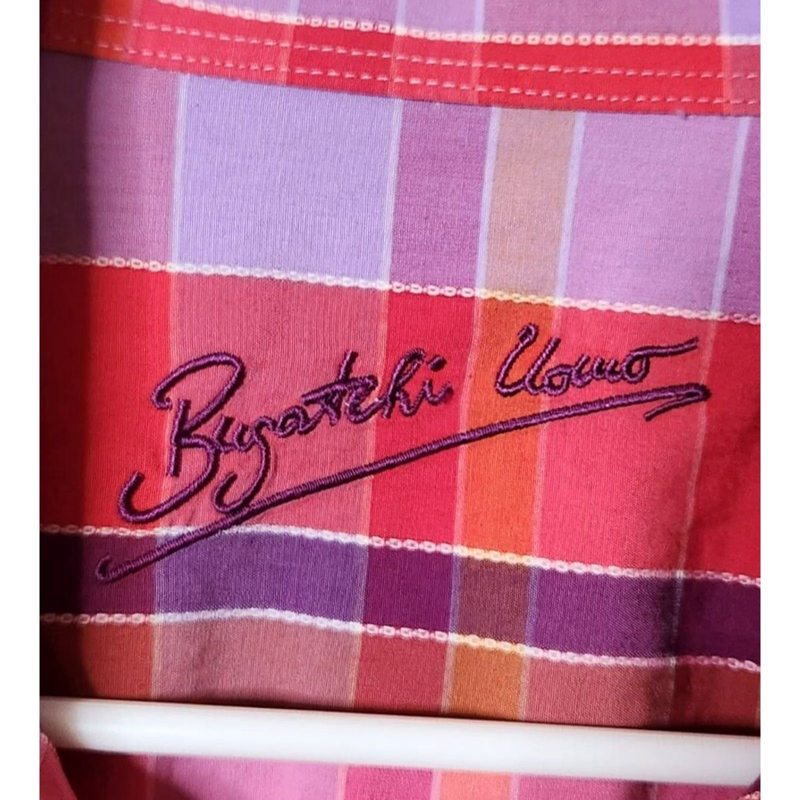 BUGATCHI Bugatchi Uomo Shirt Mens XL Button-Down Plaid Long Sleeve Pocket Button Up Shirt Size 46R - 5 Thumbnail