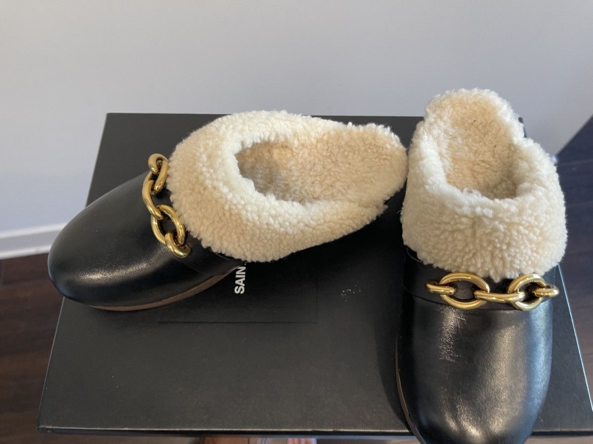 Yves Saint Laurent Saint Laurent Black Fur Clogs Size US 6 / IT 36 - 6 Thumbnail