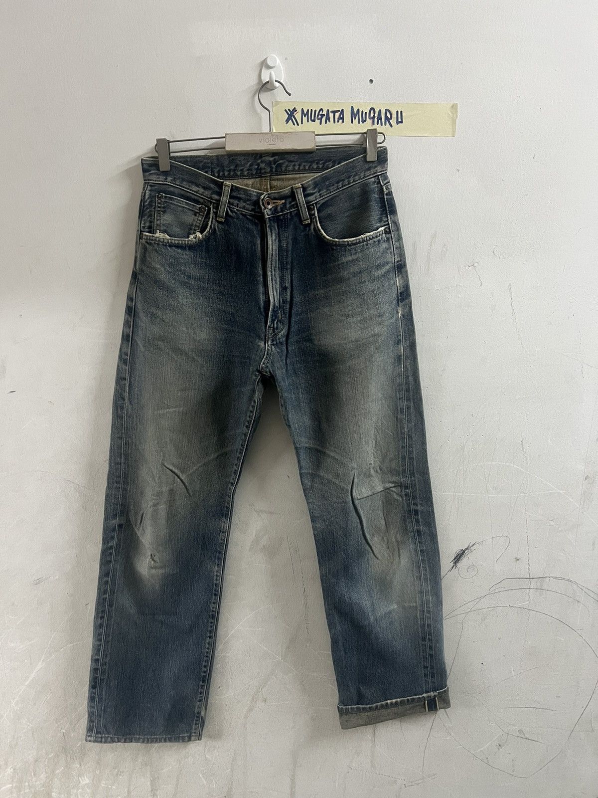 Hysteric Glamour × Japanese Brand × Vintage VINTAGE SALVAGE EDWIN 505 DISTRESSED DENIM PANT Size US 30 / EU 46 - 1 Thumbnail