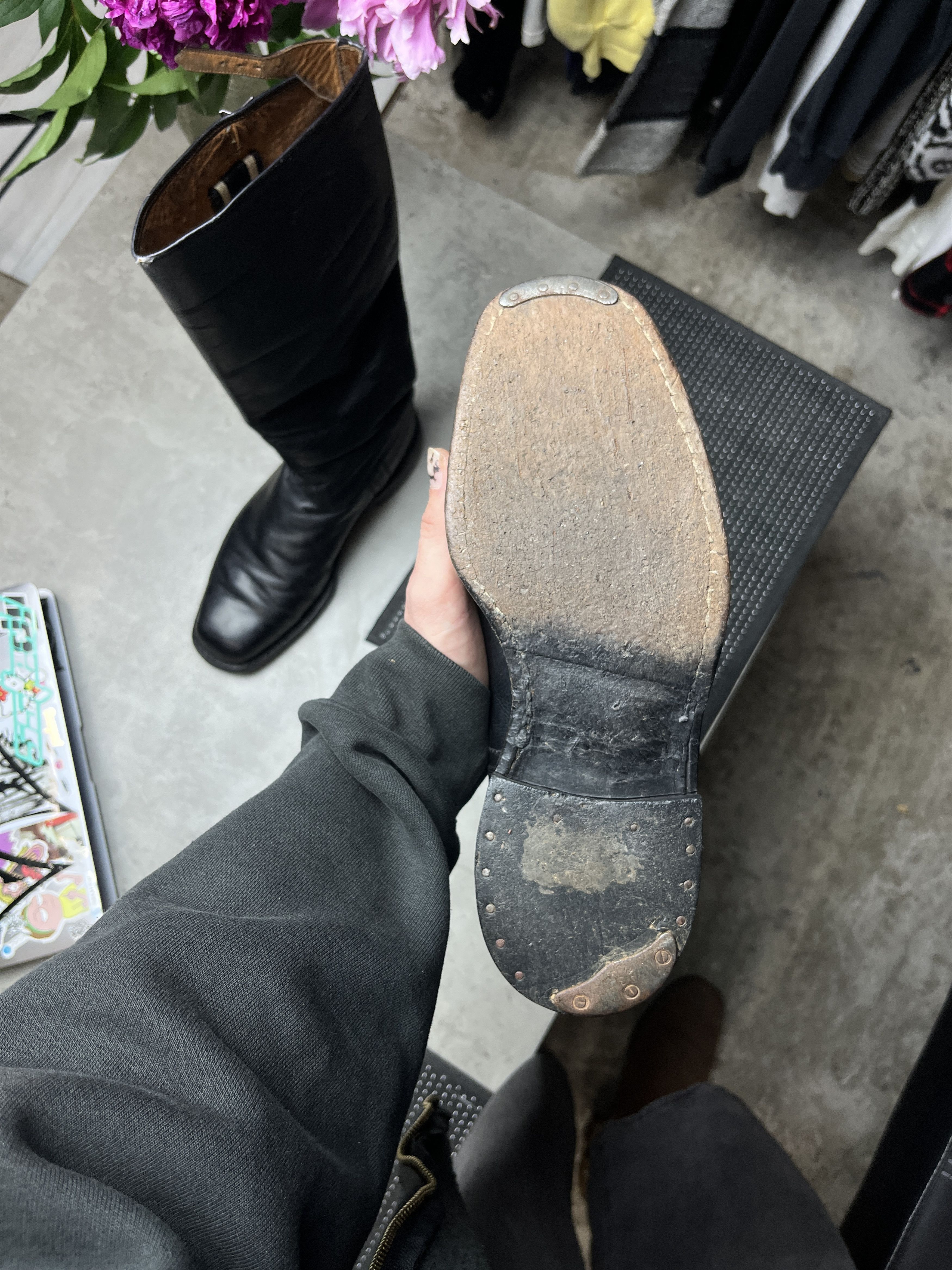 Other 1970s VINTAGE SOVIET ERA MILITARY LEATHER BOOTS - 5103 Size US 9 / EU 42 - 6 Thumbnail