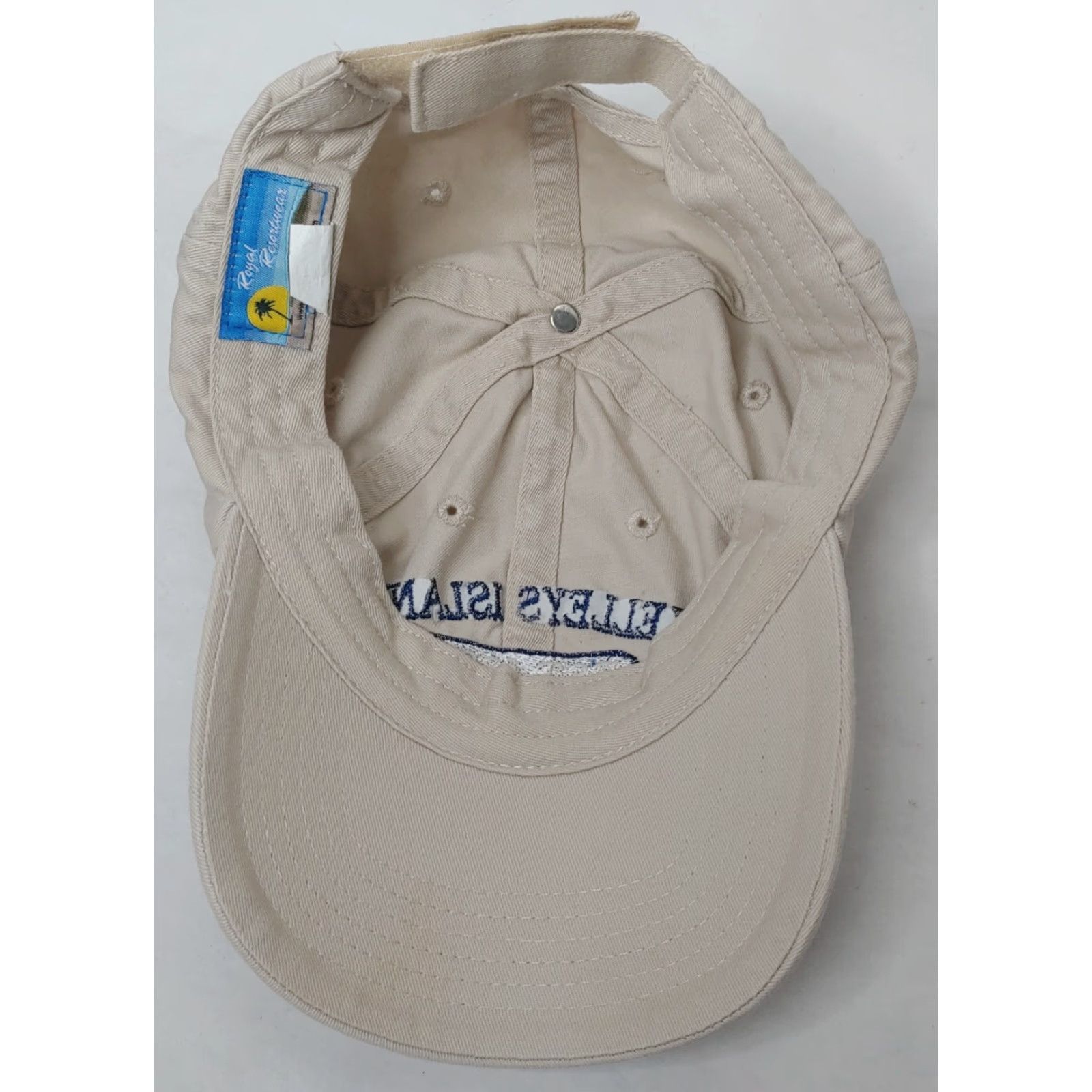 Vintage Royal Resortwear Kelleys Island Cap Hat Tan Canvas Embroidered Lake Erie Ohio Strap Back Boating Adjustable Men Size ONE SIZE - 6 Thumbnail