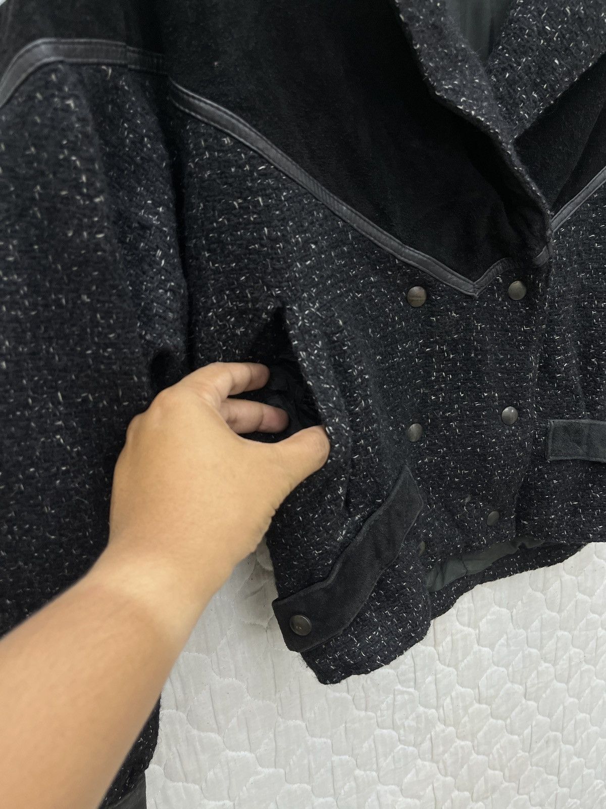 Hypebeast 💥💥💥STEALS DAVID BENJAMIN LEATHER WOOL BATWING JACKET Size S / US 4 / IT 40 - 4 Thumbnail