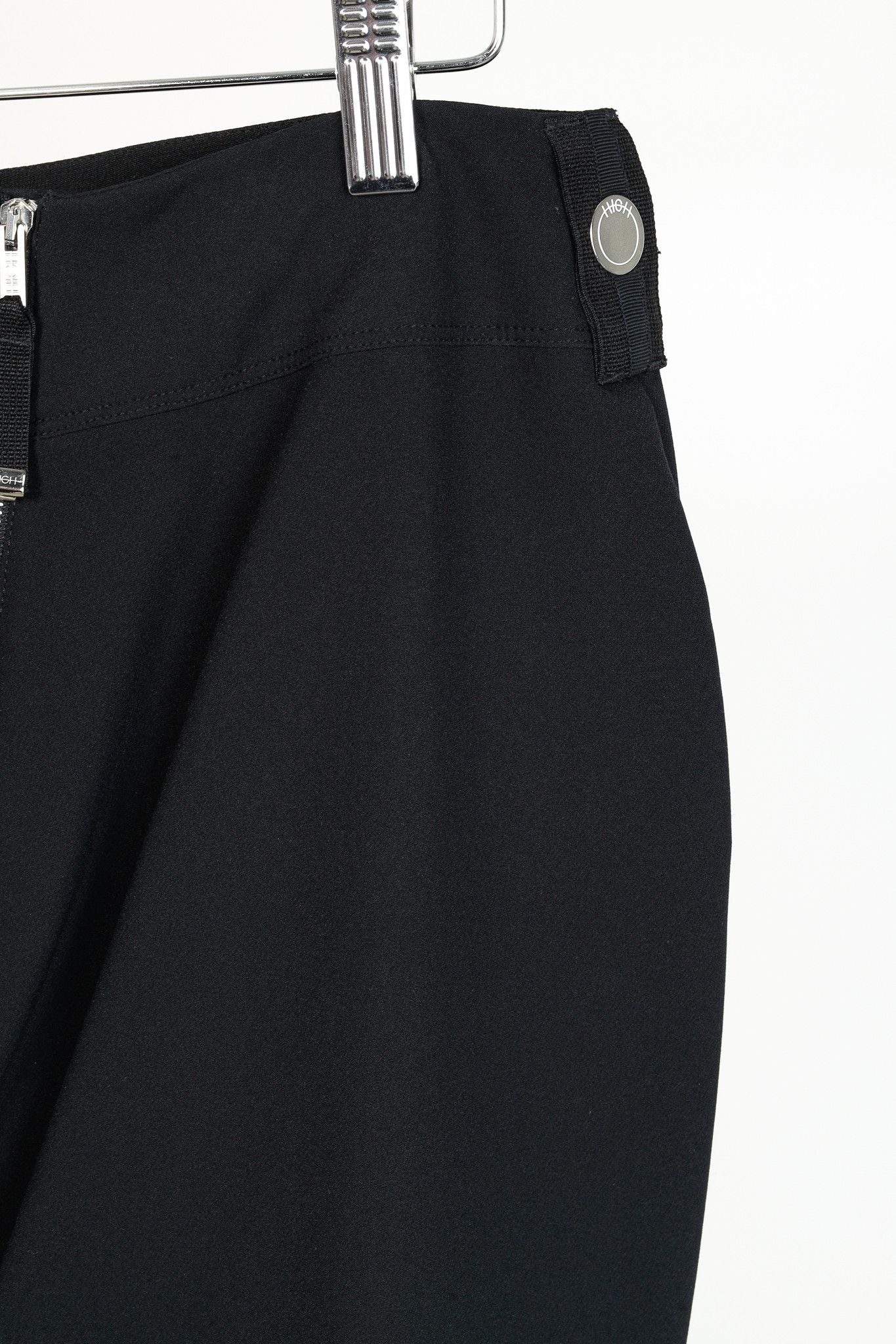 Other High Use Black Tech Asymmetrical Zip Midi Skirt Size 34" / US 12 / IT 48 - 4 Thumbnail
