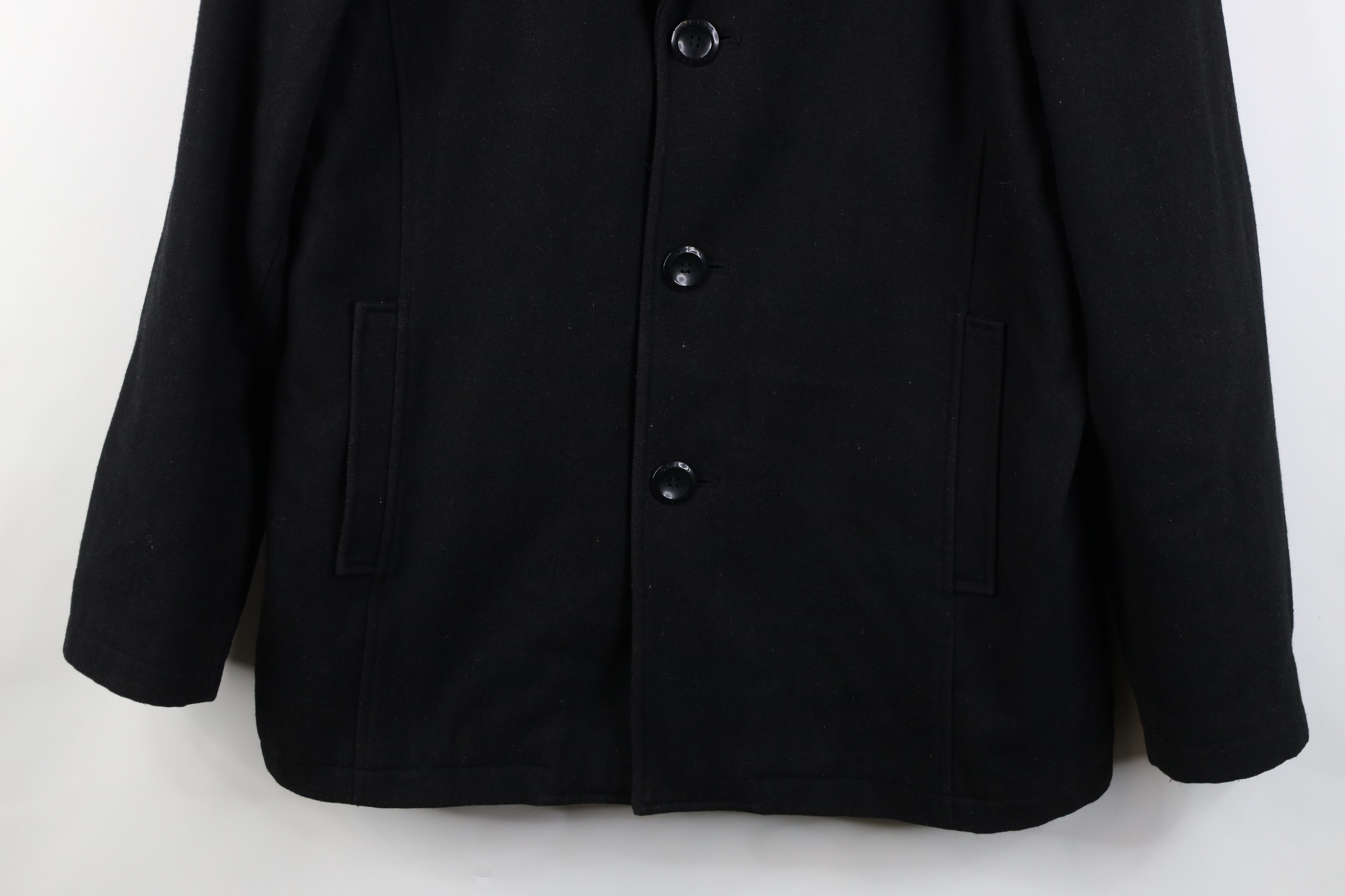 Guess Vintage Y2K Guess Wool Blend Button Peacoat Jacket Black Size US L / EU 52-54 / 3 - 3 Thumbnail