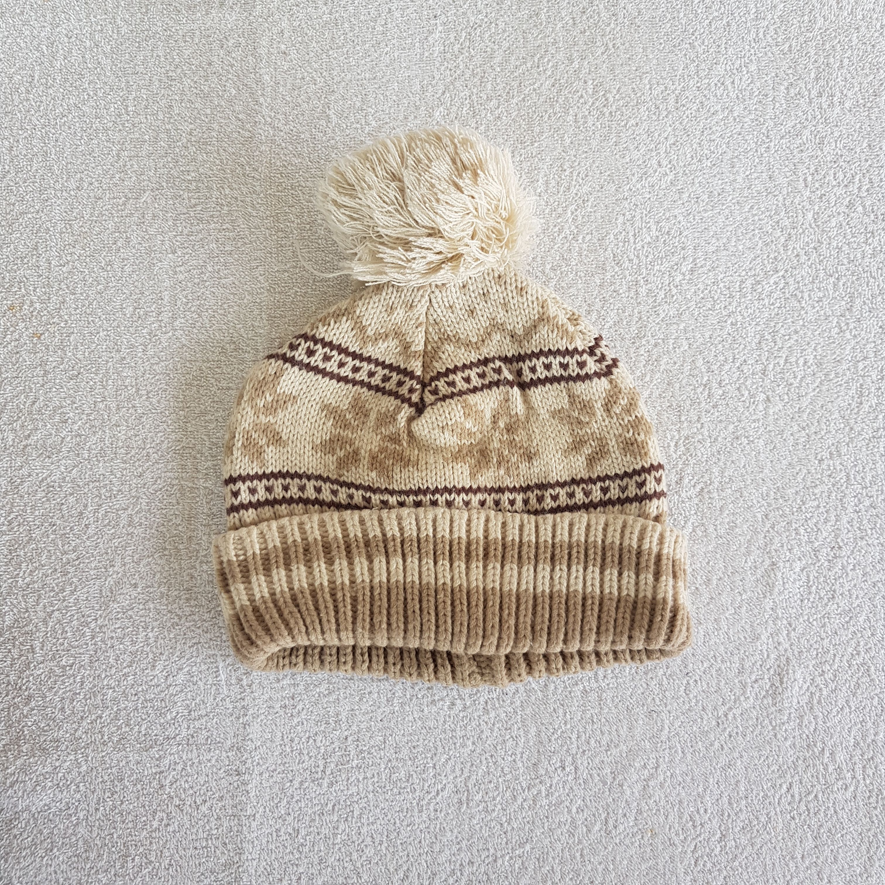 Homespun Knitwear Vintage Japanese Beanie Fair Isle Ribbed Knit Snow Caps Hats Size ONE SIZE - 5 Thumbnail