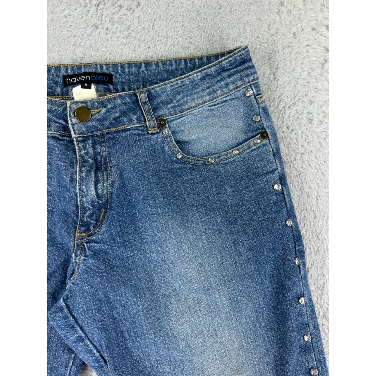 Vintage HAVEN BLEU Jeans Womens 8 Blue Denim Bootcut Regular Inseam 26 in Stretch Pocket 5-Pocket Size 30" / US 8 / IT 44 - 7 Thumbnail