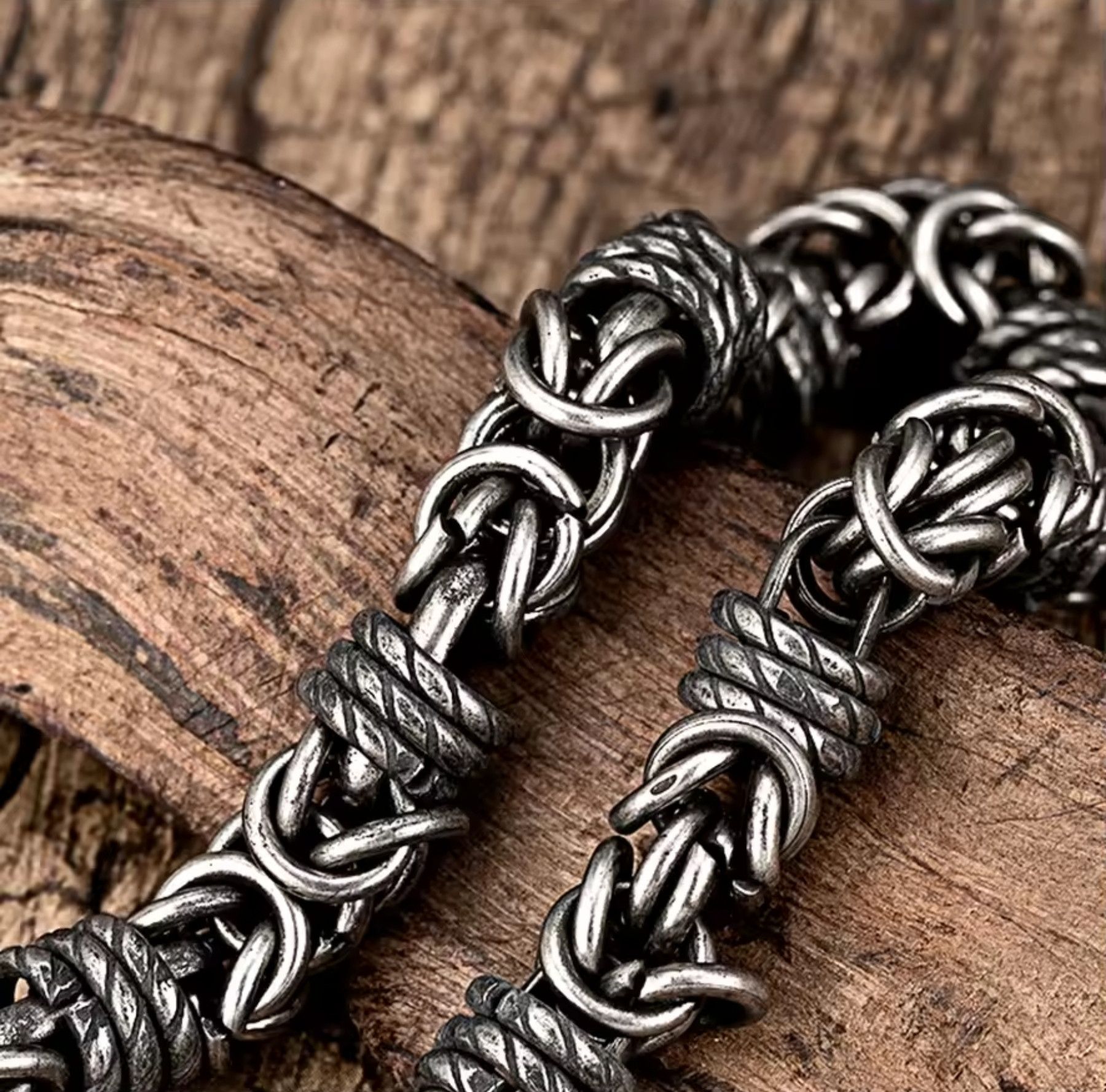 Jewelry Braided Steel Lantern Chain Bracelet Size ONE SIZE - 3 Thumbnail