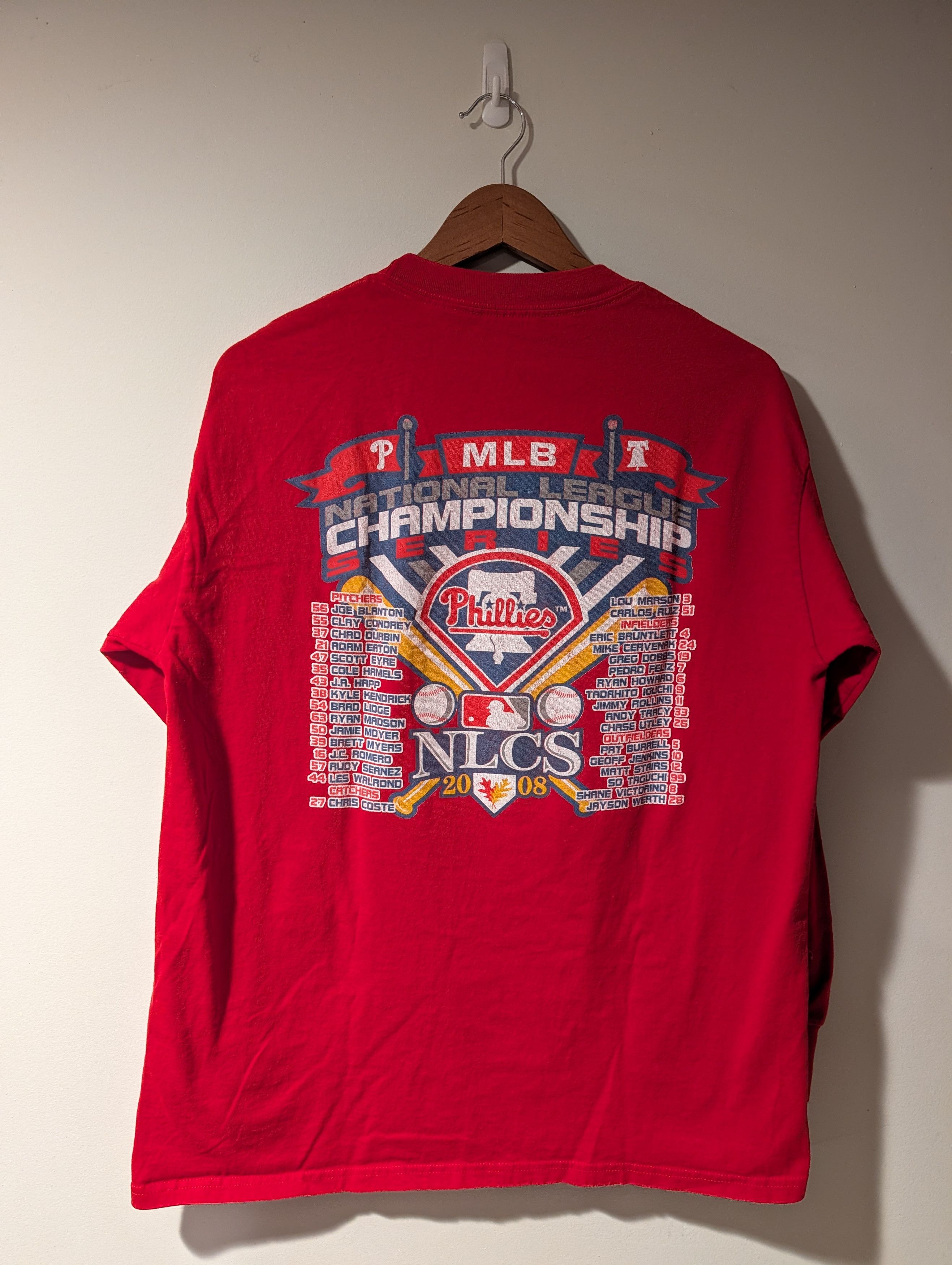 MLB Vintage 2008 MLB NLCS Phillies vs Dodgers Fightin T Shirt Size US L / EU 52-54 / 3 - 7 Thumbnail