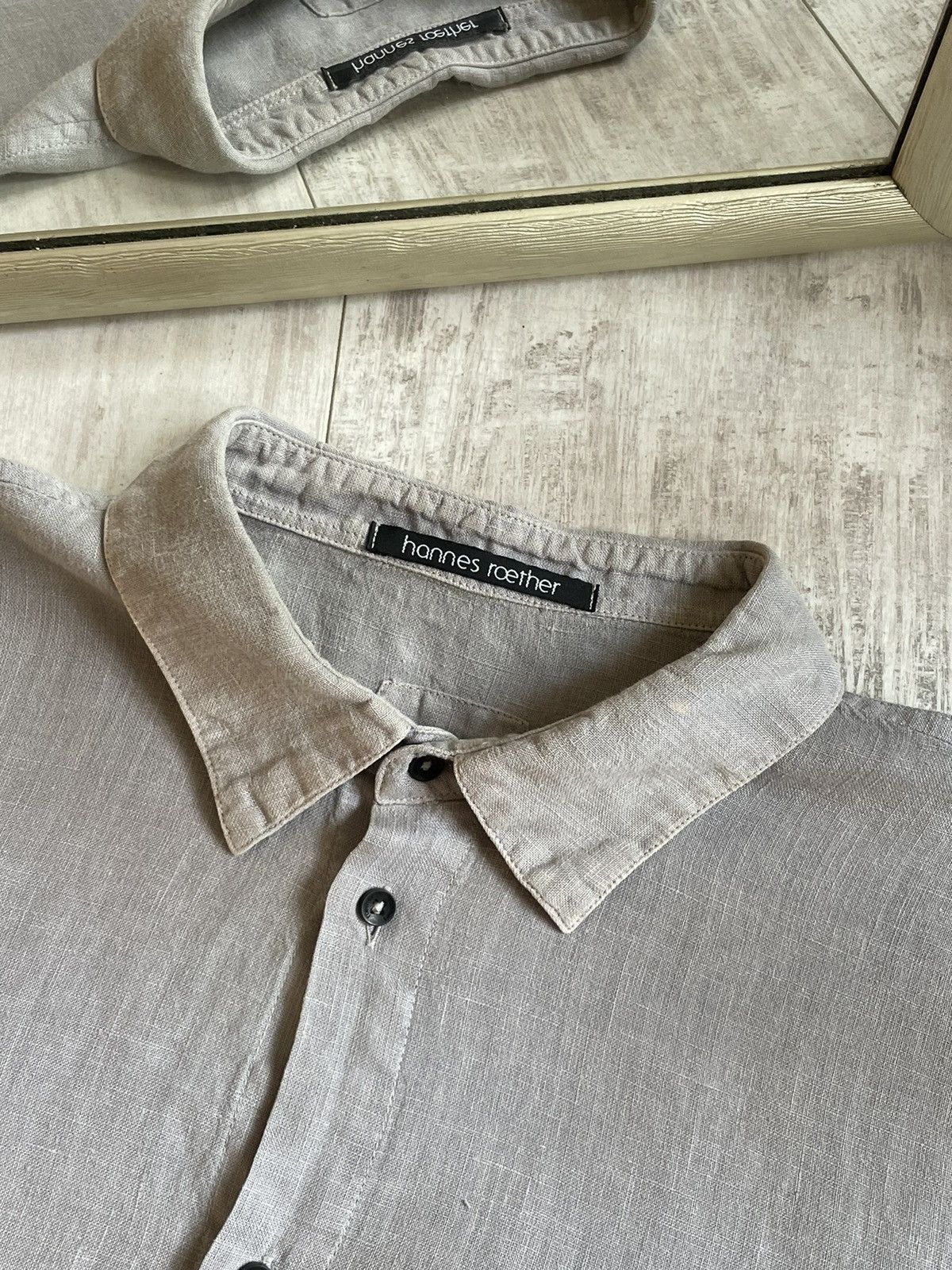 hannes roether Hannes Roether Linen Shirt Button Up Avant Garde RARE Size US XL / EU 56 / 4 - 5 Thumbnail