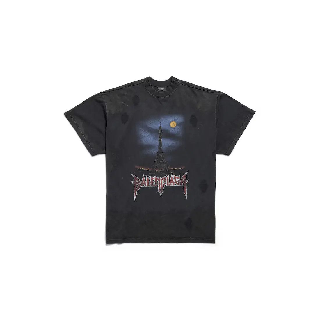 Balenciaga o1w1db11225 Paris Moon Double Front T-Shirt Oversized Size US XXL / EU 58 / 5 - 2 Thumbnail