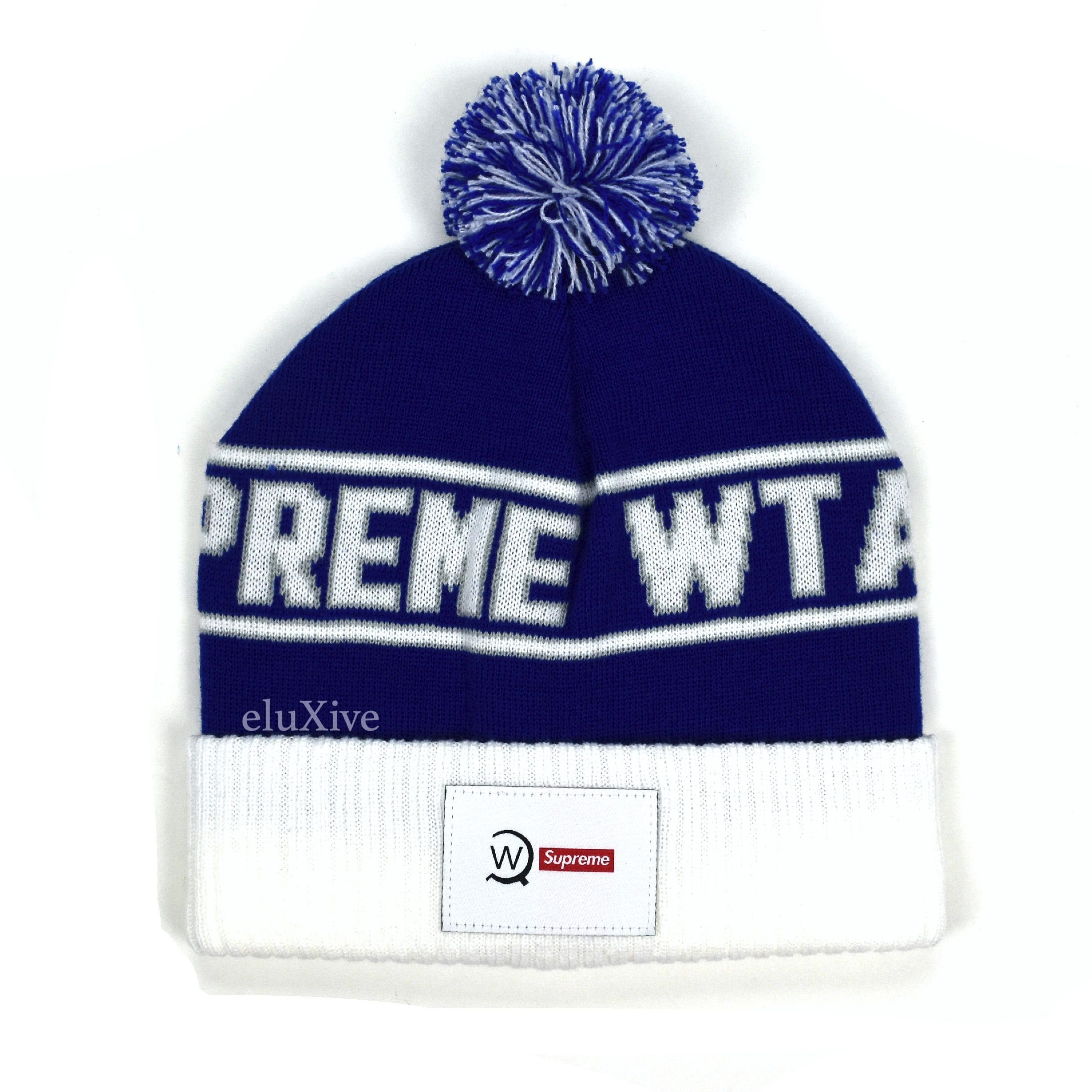 Supreme × Wtaps Supreme WTAPS Logo Knit Beanie Blue FW21 DS Size ONE SIZE - 1 Preview
