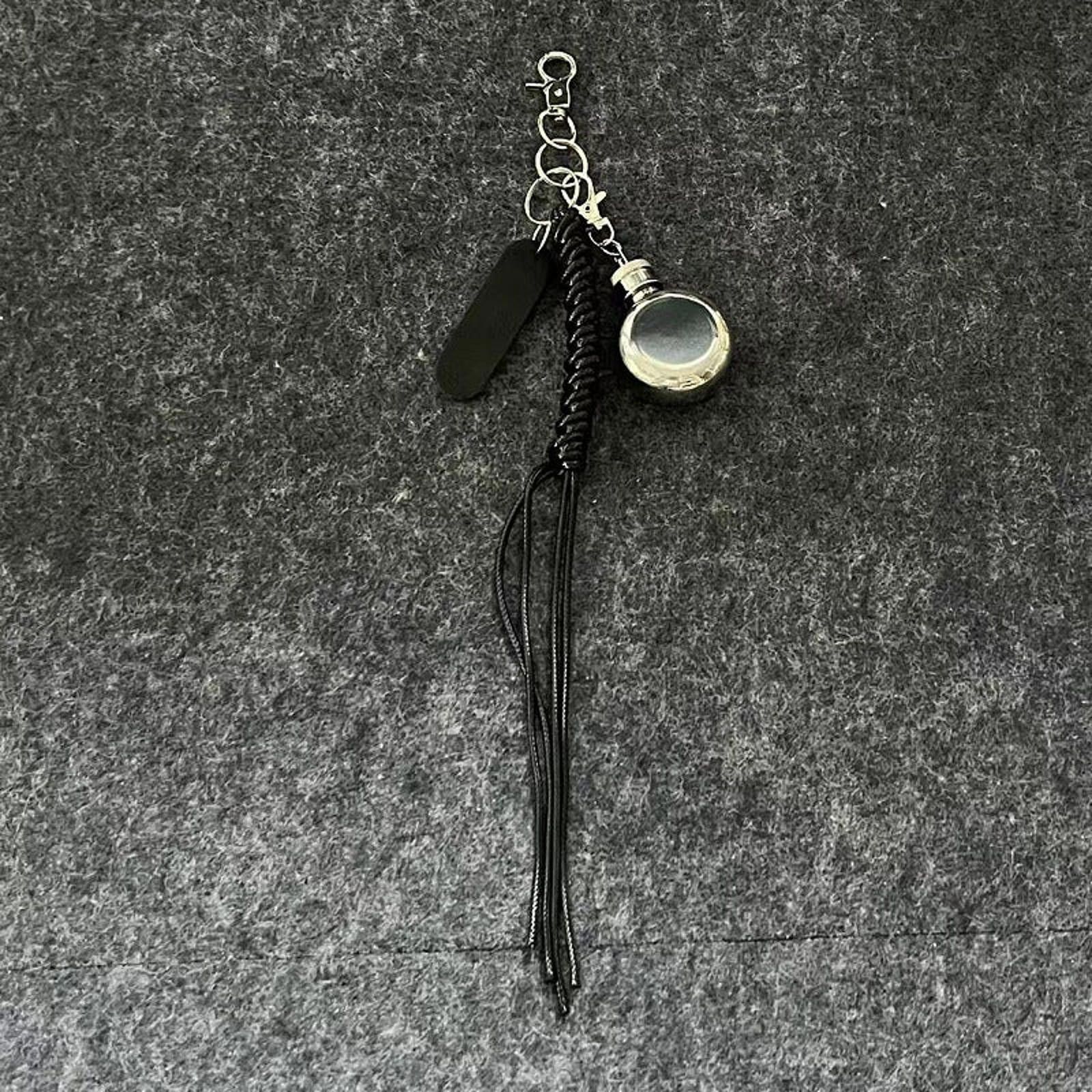 Jewelry Leather Tassel Keychains with Mini Flask Charms Size ONE SIZE - 6 Thumbnail