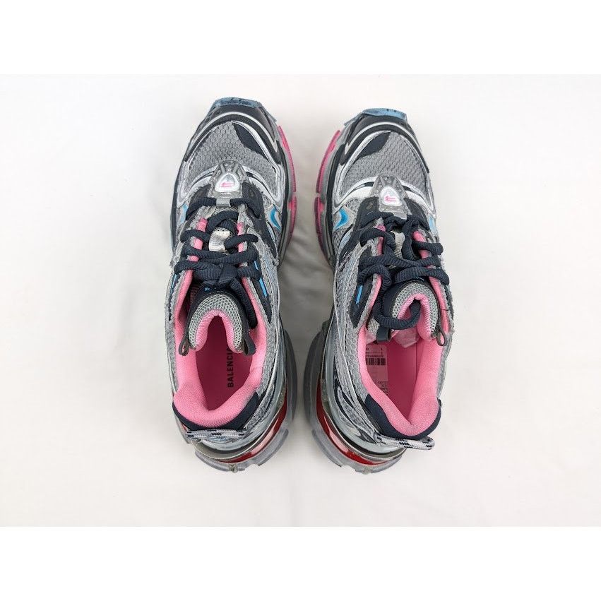 Balenciaga o1rshd1 Runner 2 Mesh/Pu/W Sneakers in Grey/Blue/Pink/Red Size US 11 / EU 44 - 10 Thumbnail