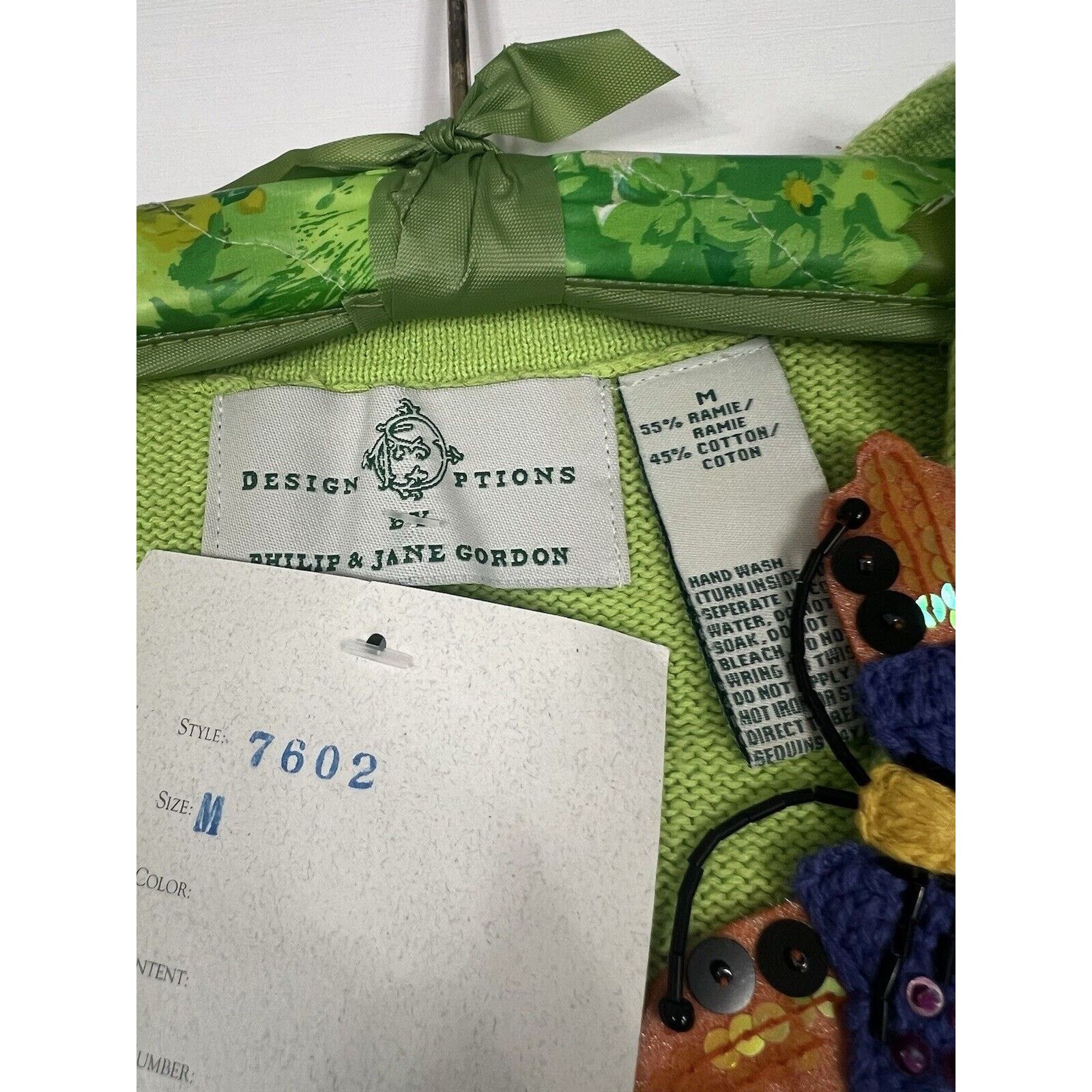 Other VTG NWT DESIGN OPTIONS CARDIGAN MEDIUM BUTTERFLY FLOWERS Size M / US 6-8 / IT 42-44 - 11 Thumbnail