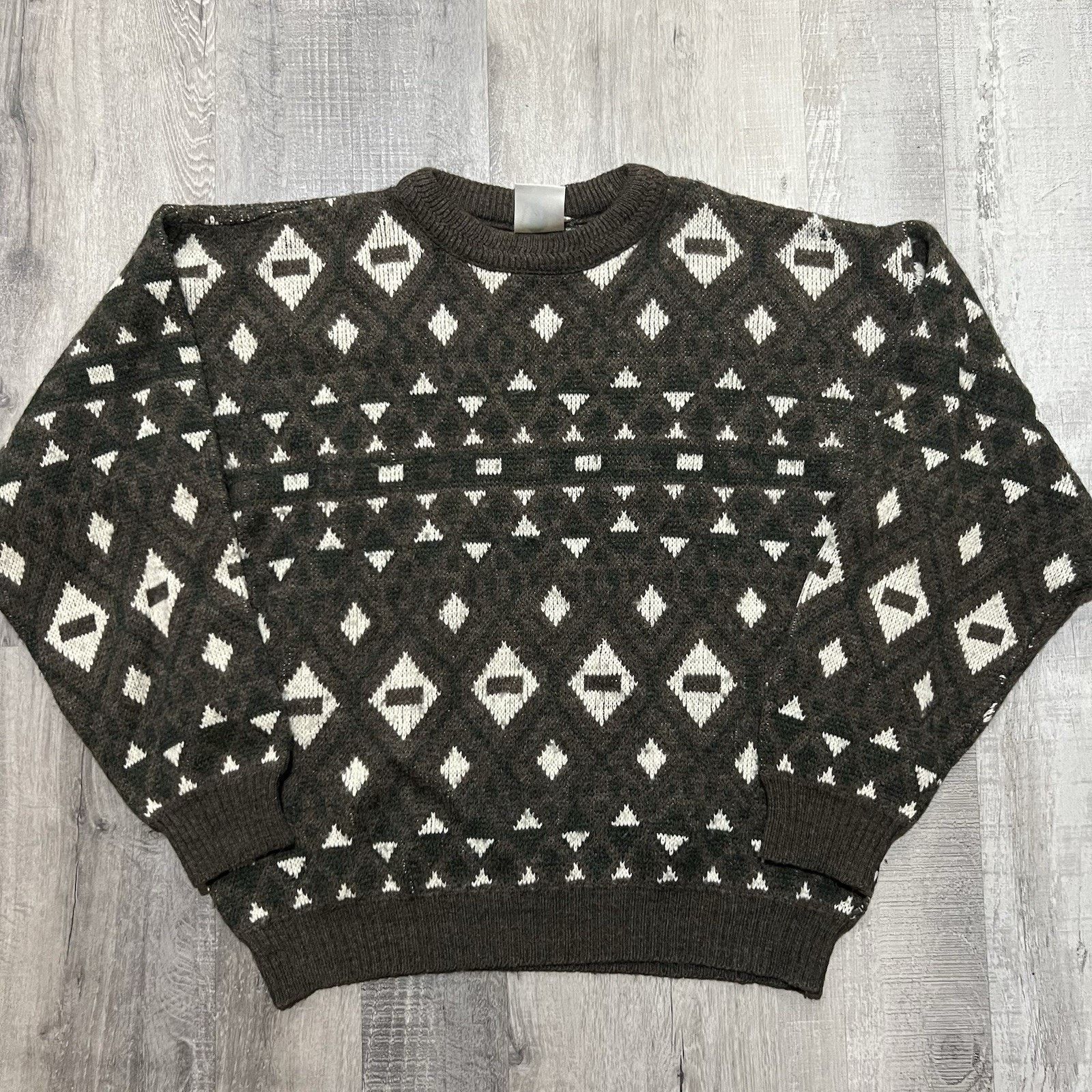 Vintage VTG Woodman Geometric Knit Pull Over Sweater Earth Tones Size US M / EU 48-50 / 2 - 1 Thumbnail