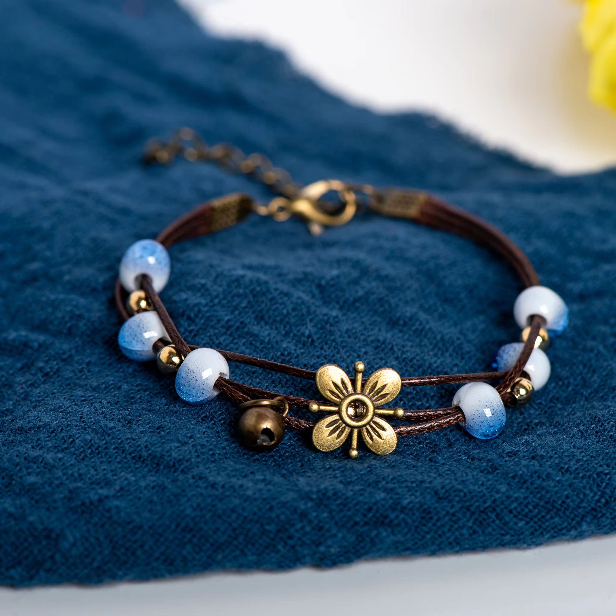 Jewelry Handmade Ceramic Beaded Bracelet Size ONE SIZE - 2 Thumbnail