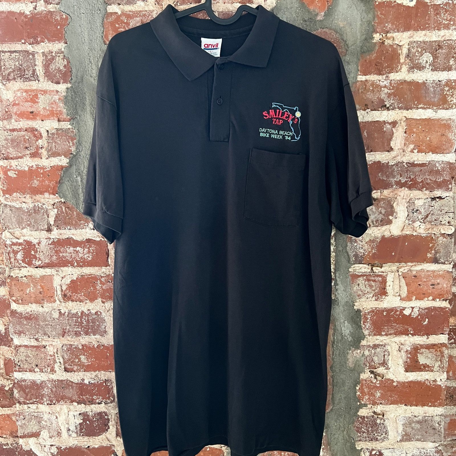 Anvil VTG Daytona Harley Bike Week '94 Black Polo Shirt L 20x30 Size US L / EU 52-54 / 3 - 2 Thumbnail