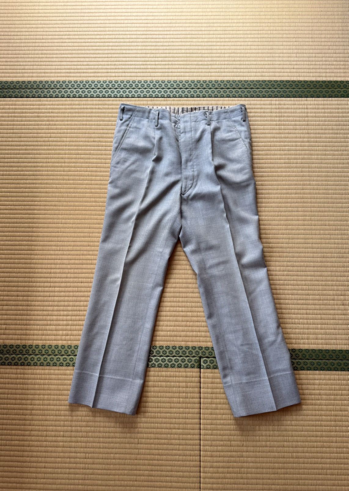 Vintage Japanese Light Grey Linen–Wool Slacks