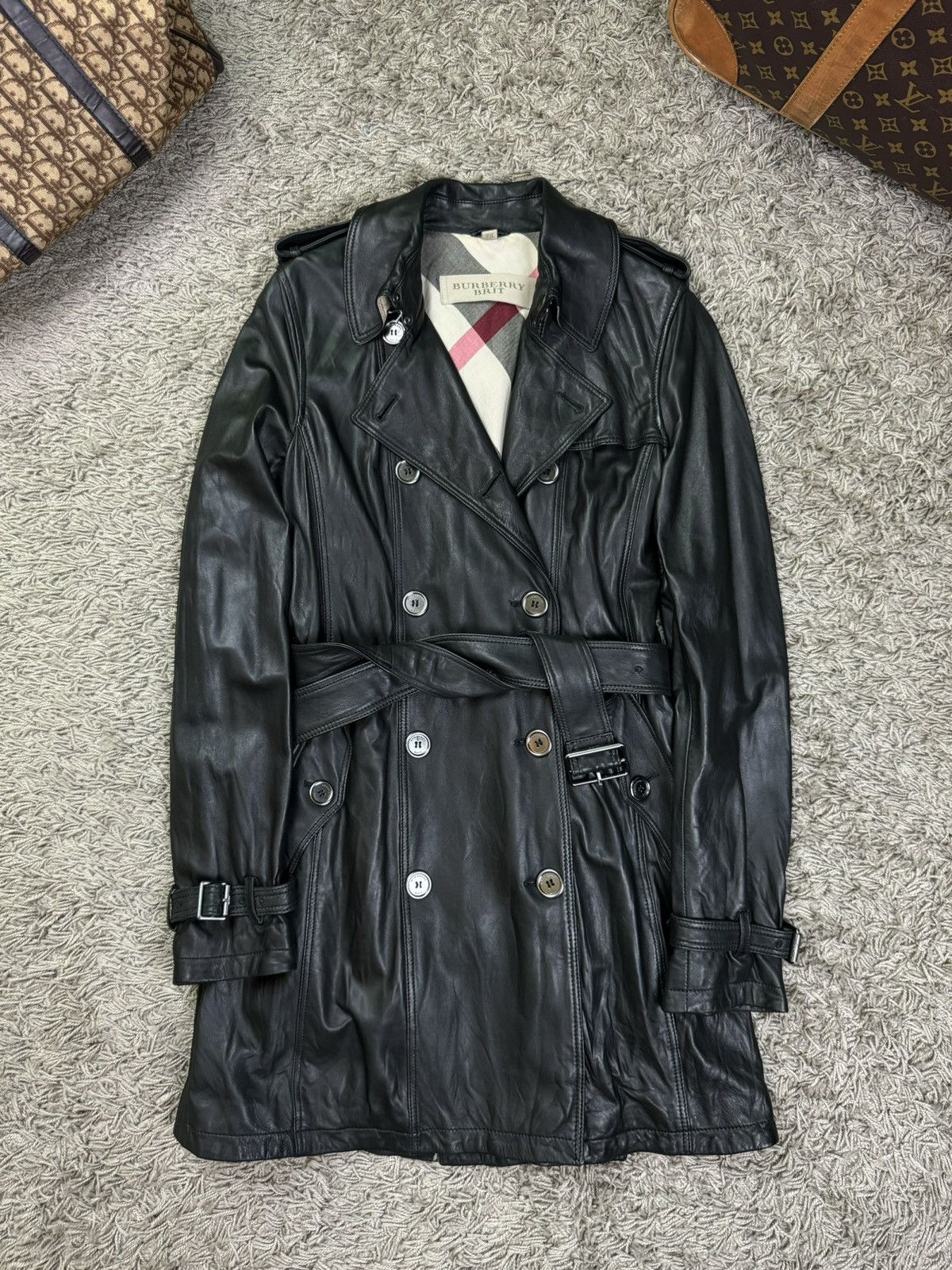 Burberry Leather trench coat Burberry original luxury streetwear item Size S / US 4 / IT 40 - 3 Thumbnail
