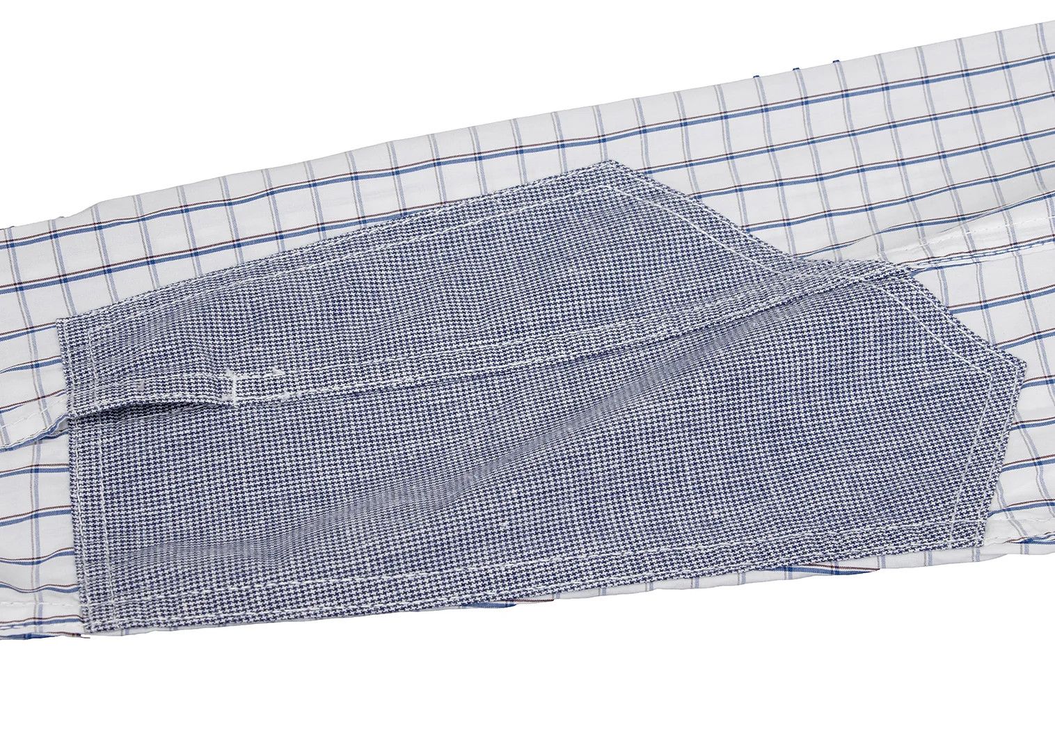 Junya Watanabe Patch Design Round Hem Check Button-Down Shirt White/Navy XS Size US XS / EU 42 / 0 - 16 Thumbnail
