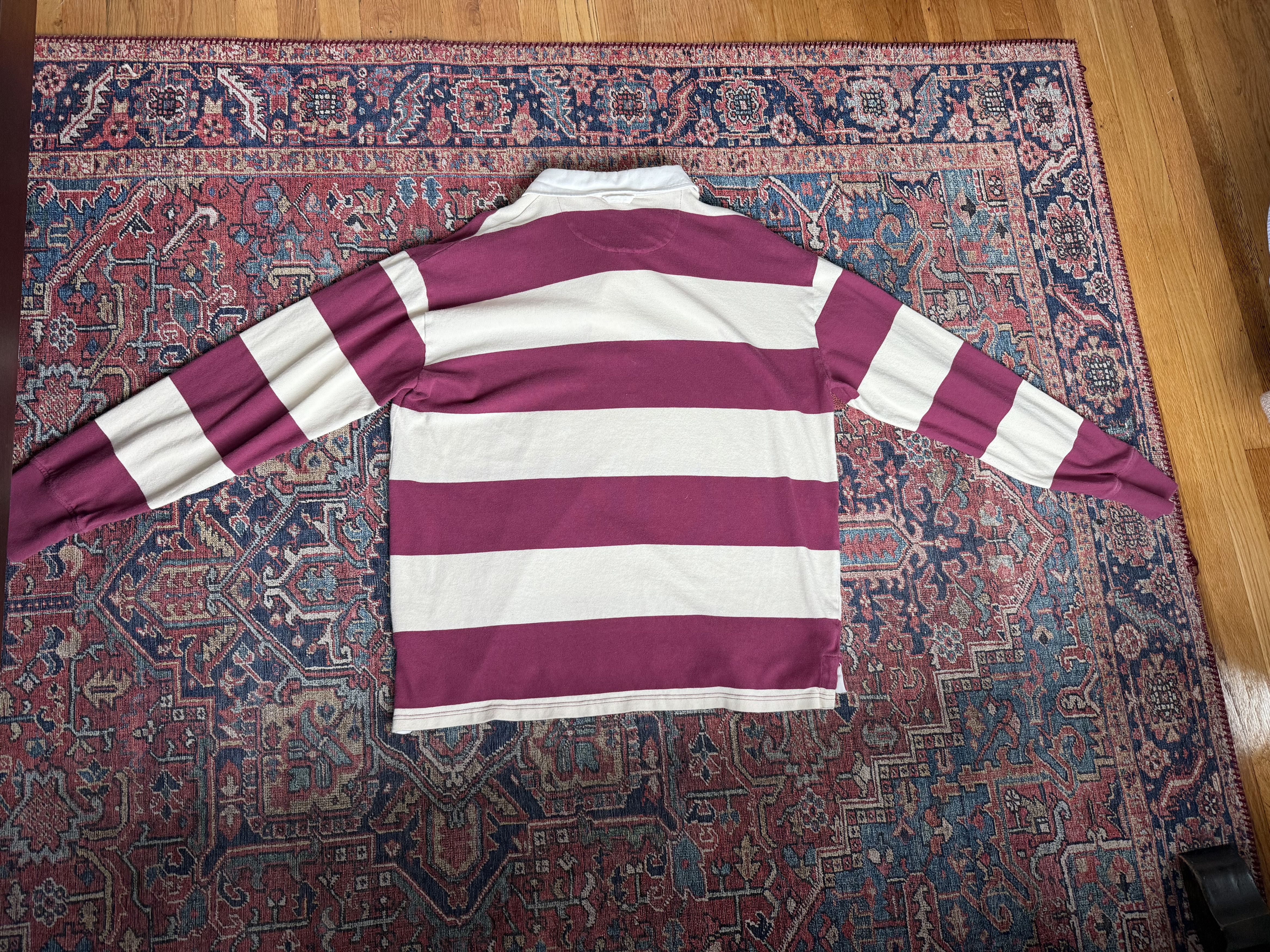 Gant Gant Block Striped Heavy Rugger Cream and Pink Rugby Shirt Size US XL / EU 56 / 4 - 4 Thumbnail