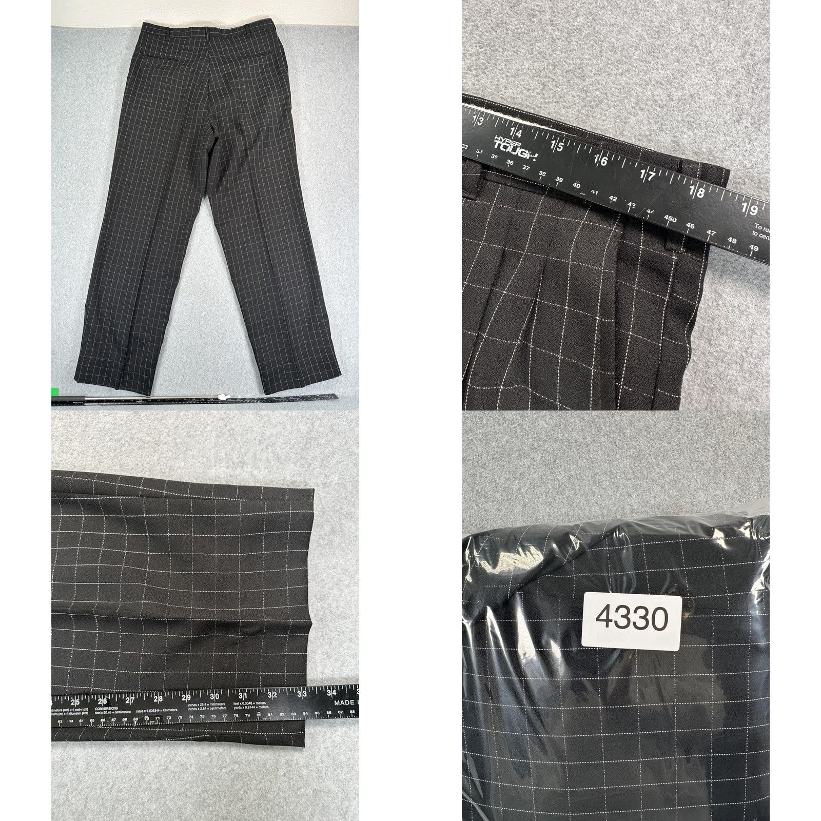 Vintage VINTAGE Falcone Suit Blazer Pants 2 Piece Mens 44 Long Black Windowpane Check USA Size 44R - 10 Thumbnail