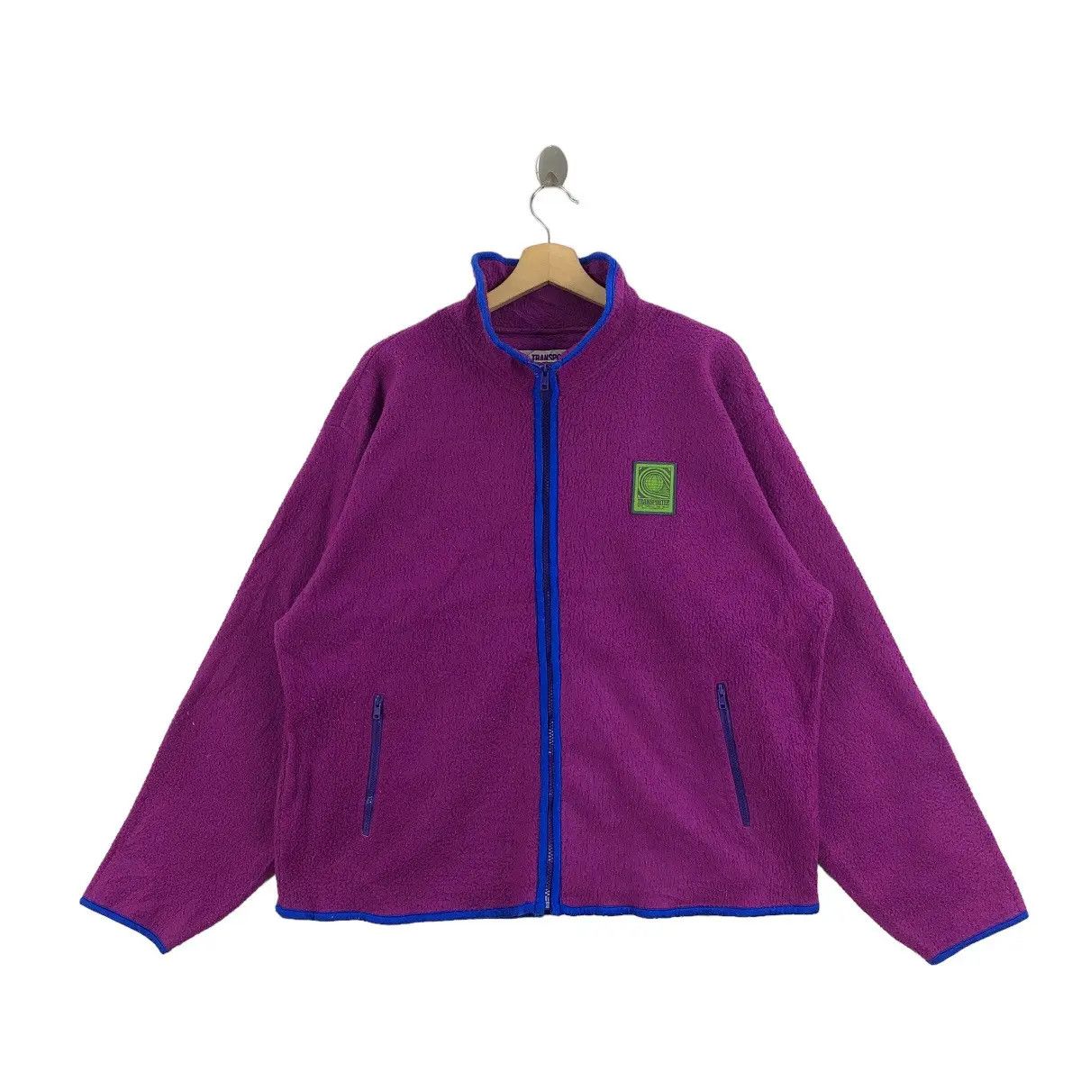Vtg TRANSPORTER Surfing Skateboard Purple Fleece Jacket