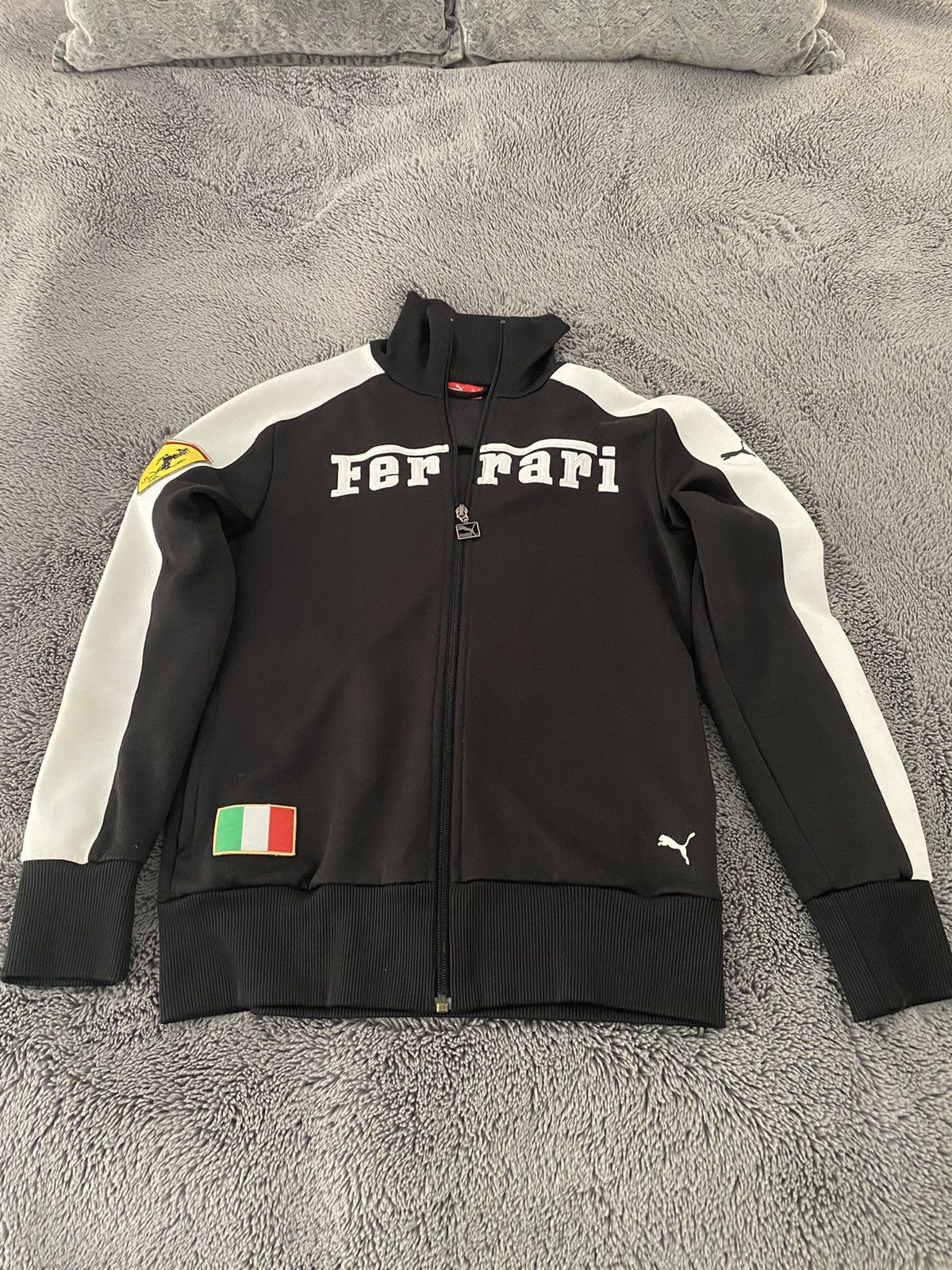 image of Ferrari Puma Scuderia Track Zip Up Jacket in Black, Men's (Size Small)