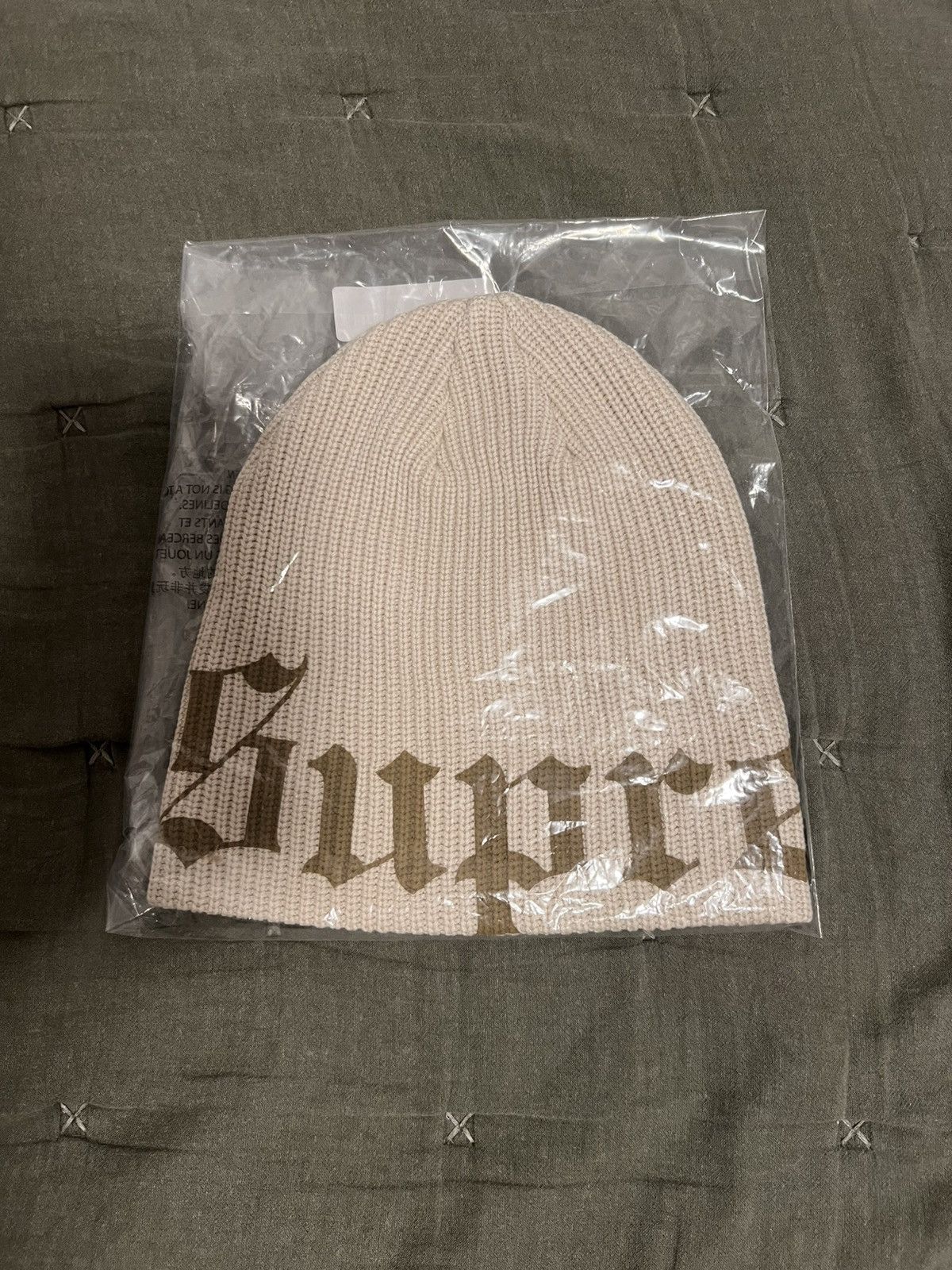 Supreme Supreme Old English Printed Beanie Stone Size ONE SIZE - 1 Thumbnail