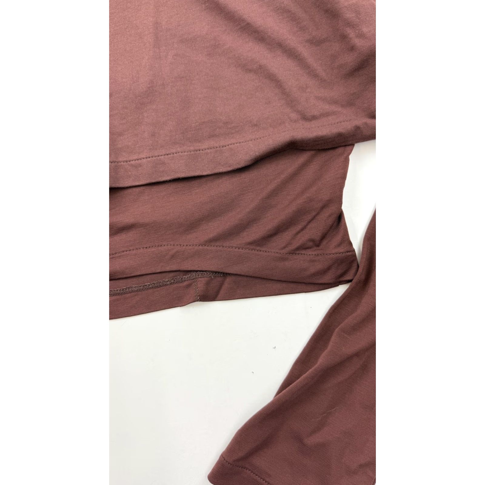 Jacquemus VINTAGE? No — Actually: JACQUEMUS Shirt Womens XXL Brown Layered 2-in-1 Cropped Long Sleeve Top, Designer Cotton/Lyocell Blend, Crew Neck, 2XL Womens Size XXL / US 16-18 / IT 52-54 - 6 Thumbnail