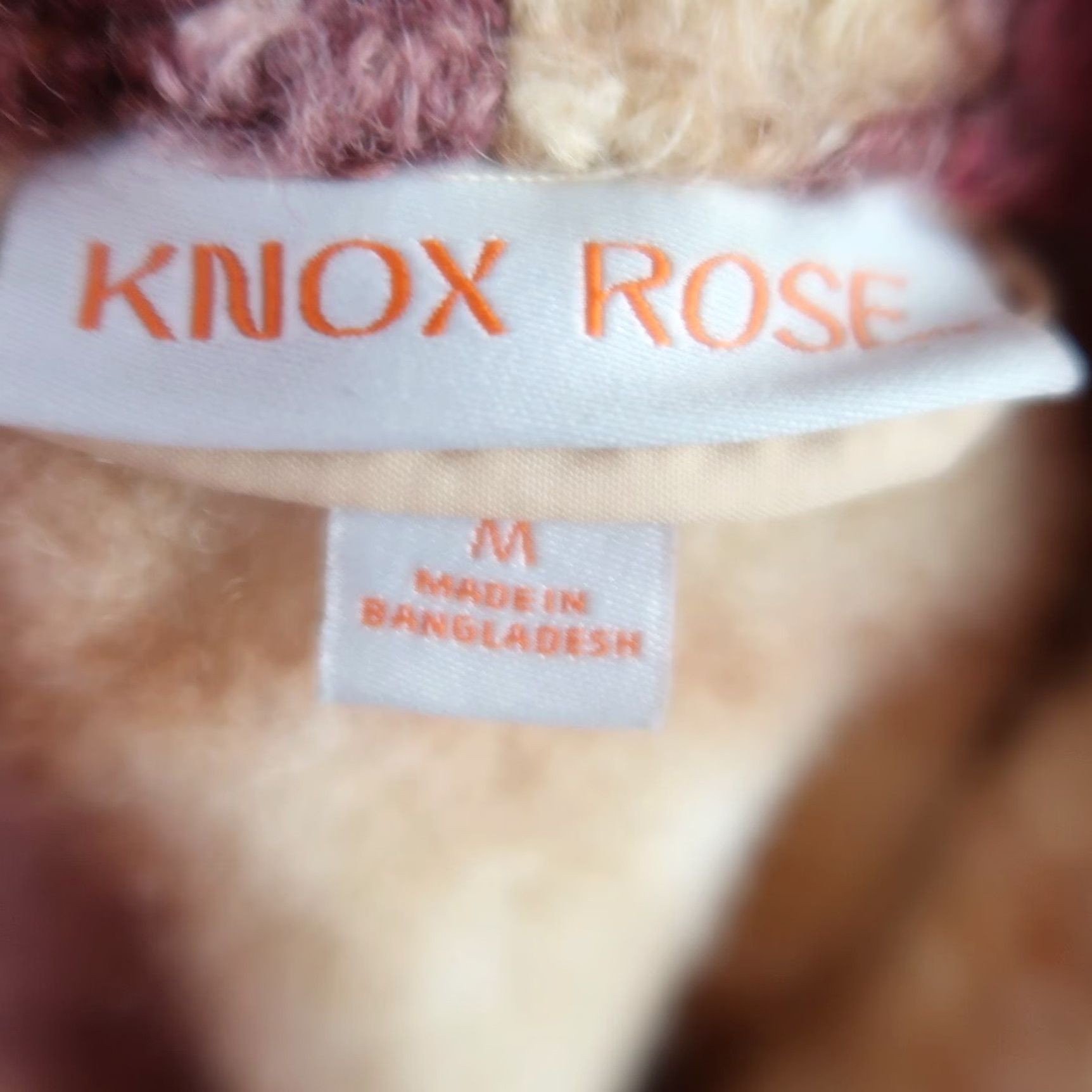 Vintage Knox Rose jacket Plaid Knit textured boucle tan red Button closure M Womens Short Sleeve Long Sleeve Fall Winter Casual Basic Jacket Size M Size M / US 6-8 / IT 42-44 - 6 Thumbnail