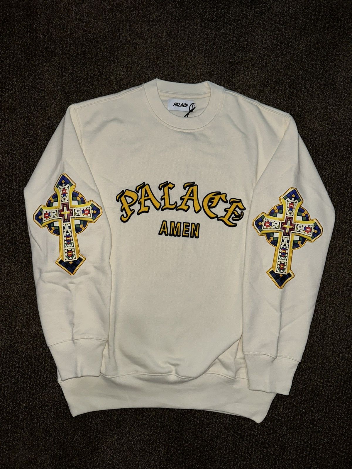 Palace Palace Saints Crew Soft White | Grailed