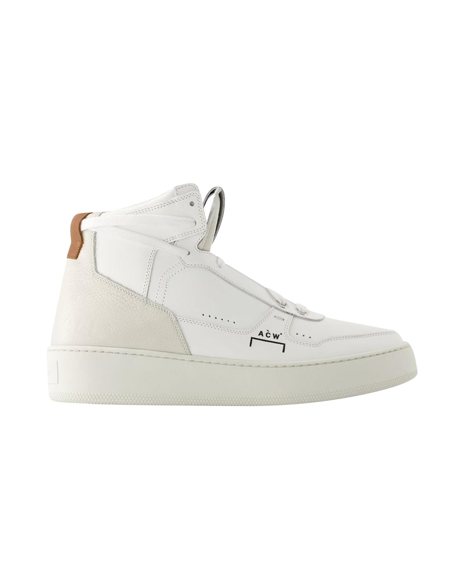 image of A Cold Wall Beige Leather Hi Top Sneakers - Smooth Calfskin, Men's (Size 11)